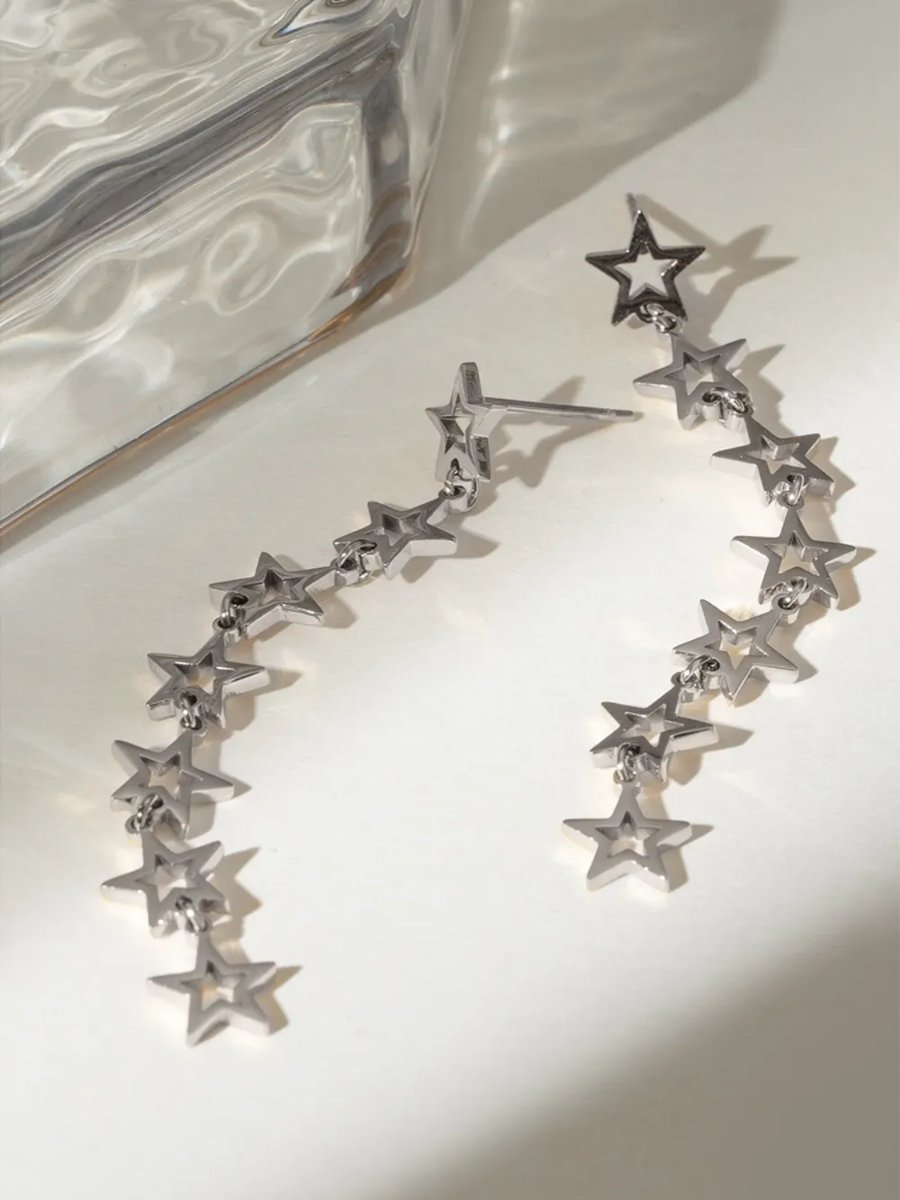 Stainless Steel Cutout Star Earrings, image 7