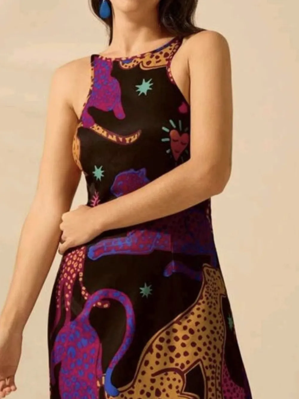 Printed Sleeveless Maxi Dress, image 12