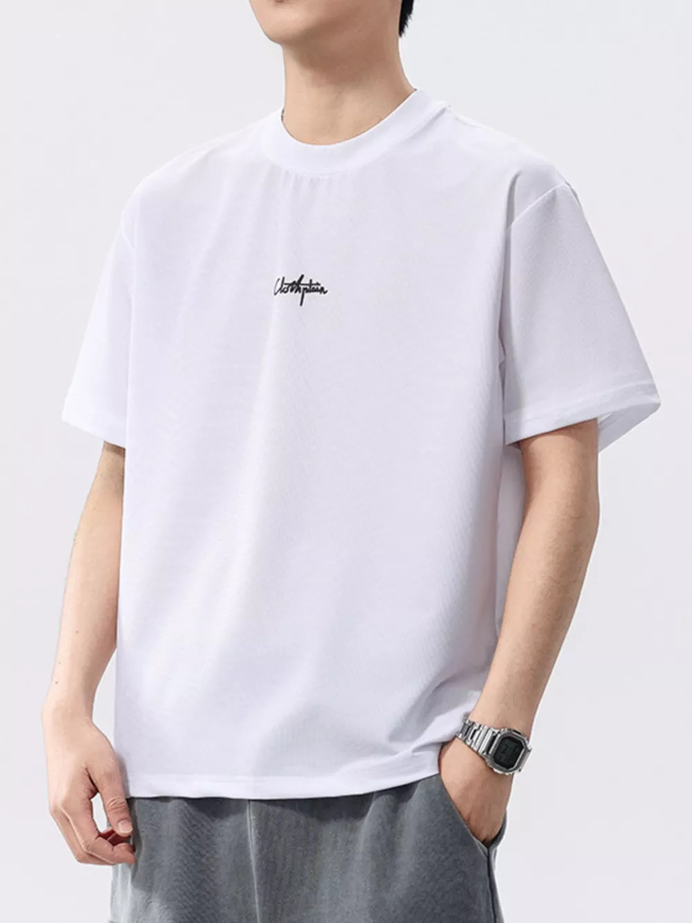 Men's Plus Size Round Neck Short Sleeve T-Shirt, image 7