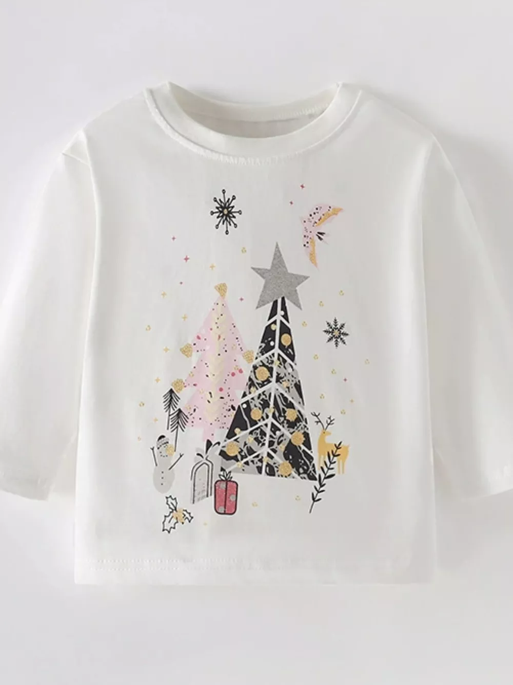 Children's Christmas Tree Graphic Long Sleeve T-Shirt