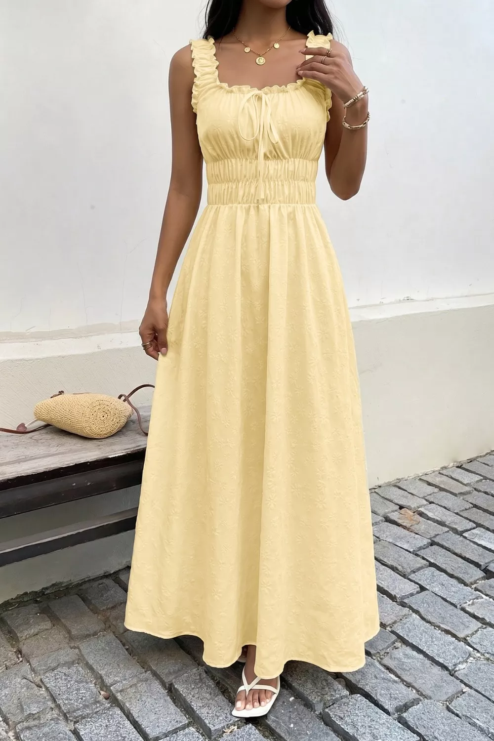 Square Neck Sleeveless Maxi Dress, image 4
