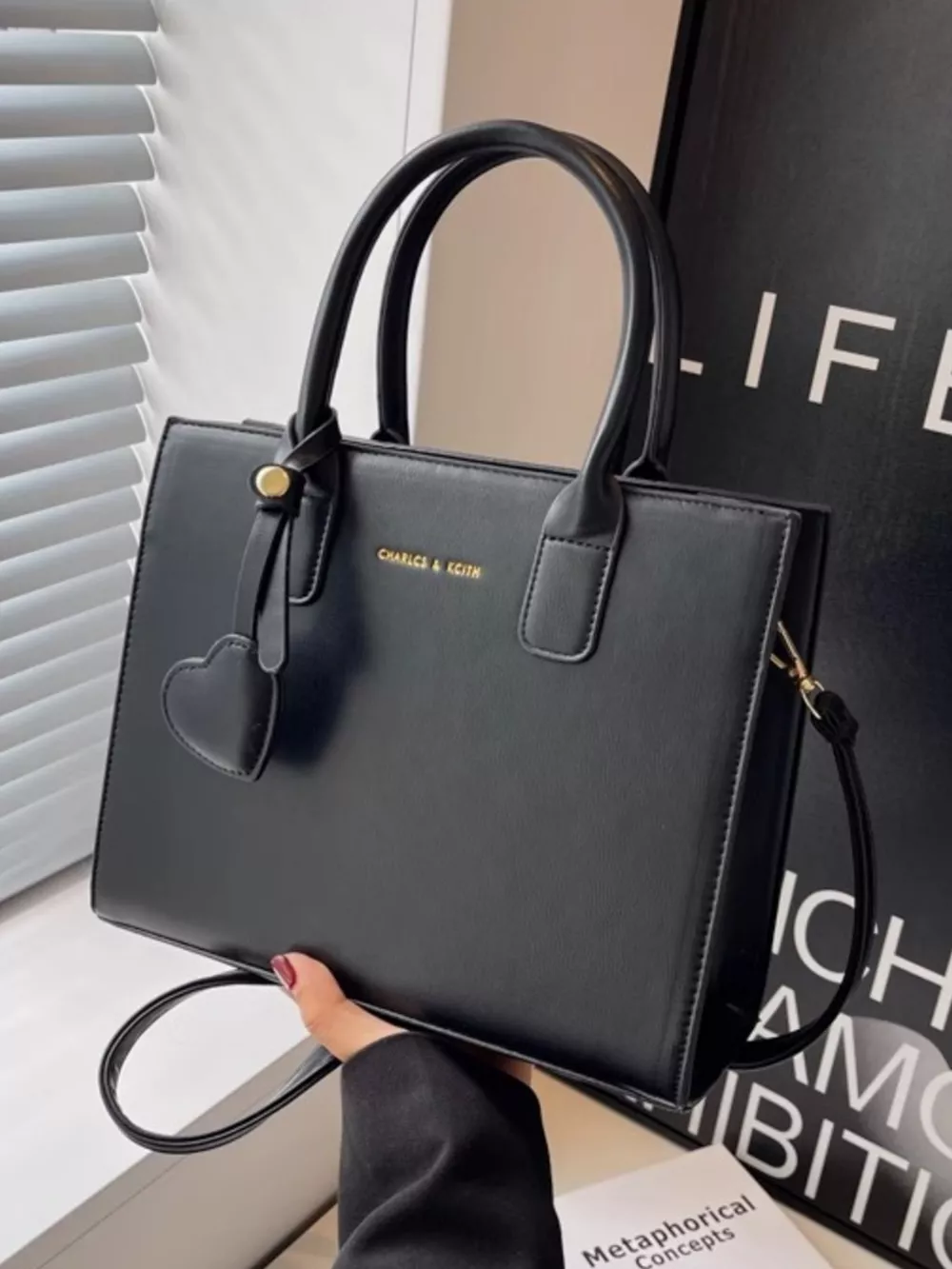 Top Handle Leather Crossbody Bag, image 2