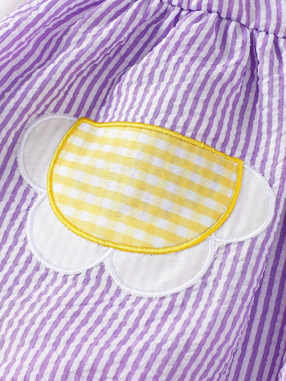 Children's Striped Ruffle Sleeve Top and Shorts Set, image 4