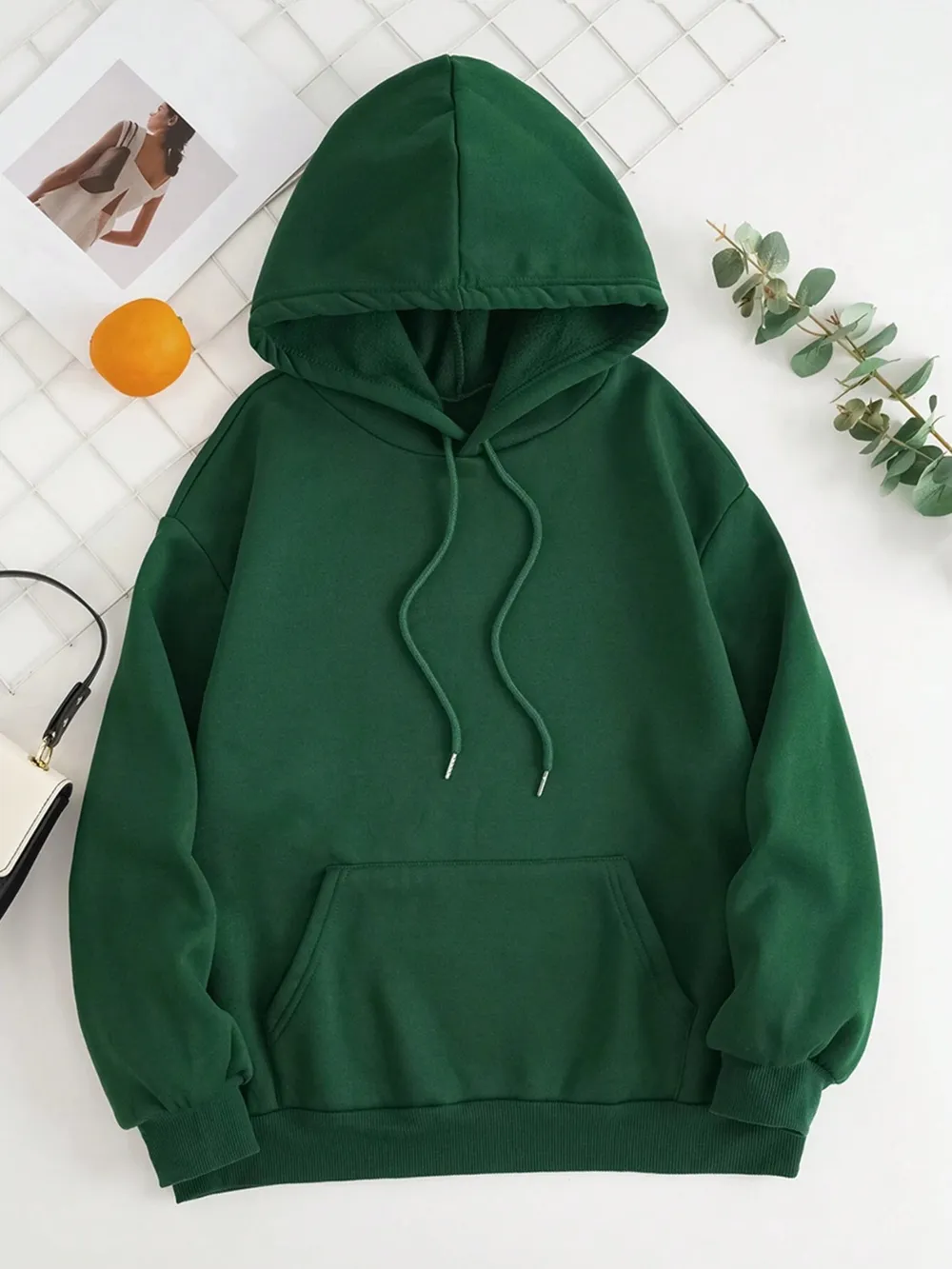 Drawstring Dropped Shoulder Hoodie, image 21