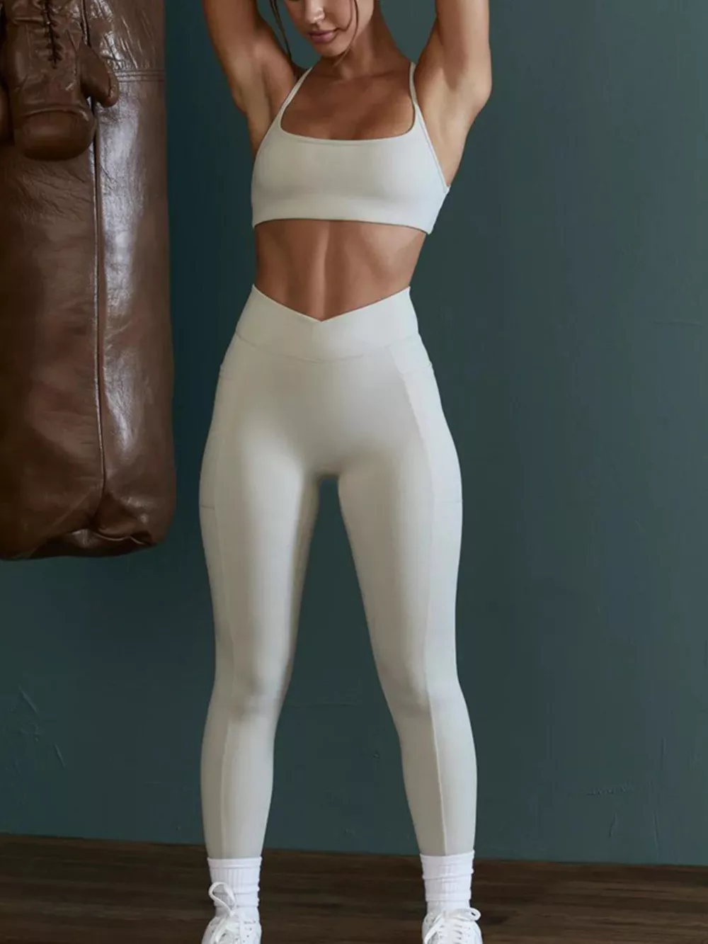Seamless Cross-Waist Cami and Leggings Active Set, image 3