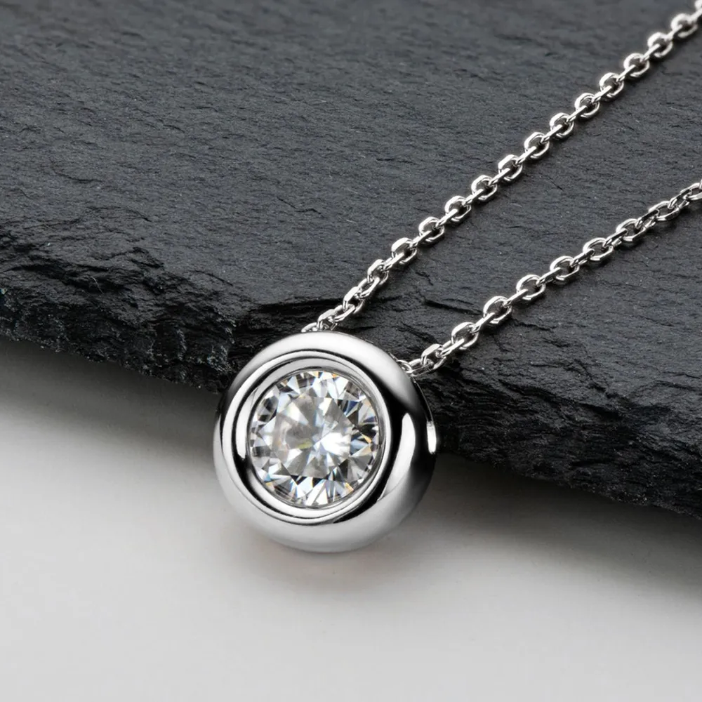 1 Carat Moissanite 925 Sterling Silver Necklace, image 3