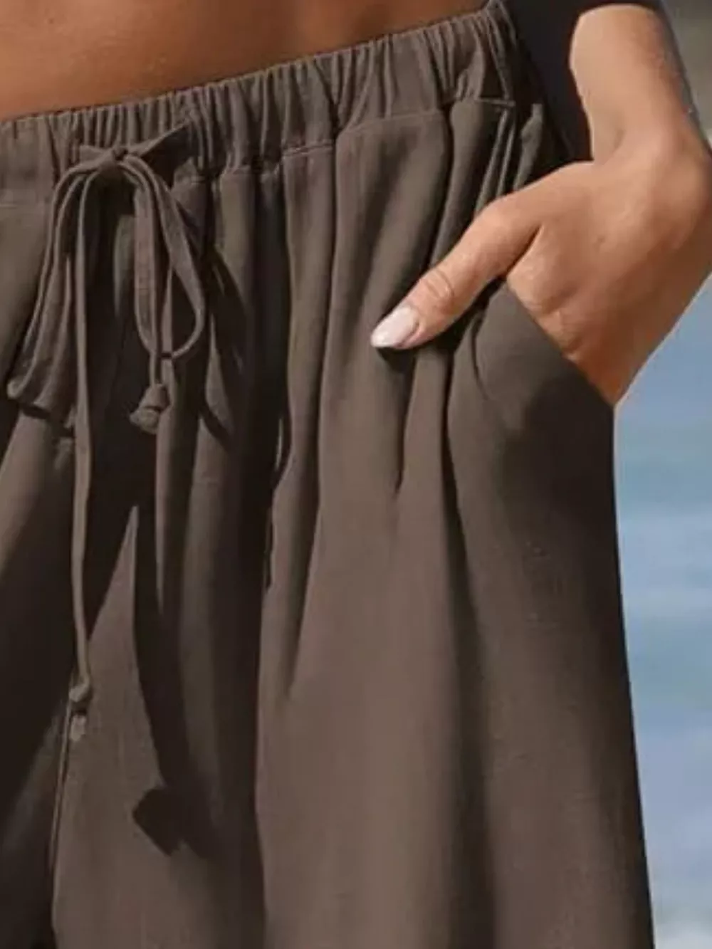 Full Size Wide-Leg Pants with Ruffle Hem Plus Size, image 8