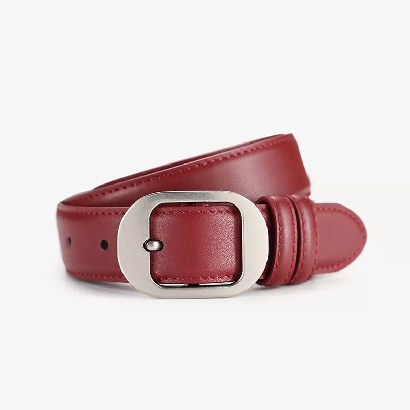 Classic Leather Belt with Silver Buckle, image 3