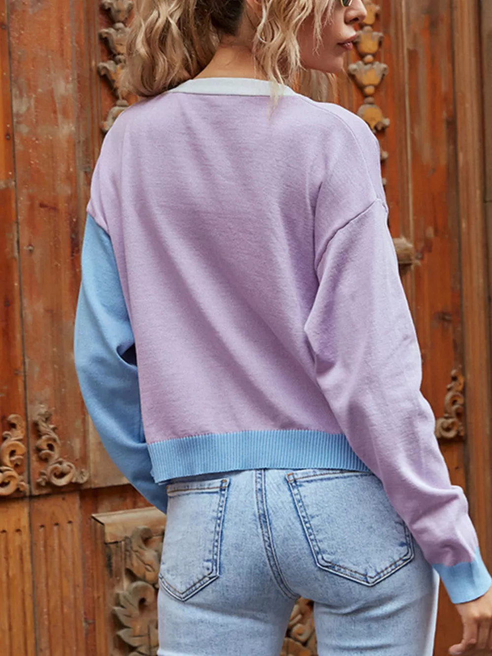 Color Block Button Up Cardigan, image 5