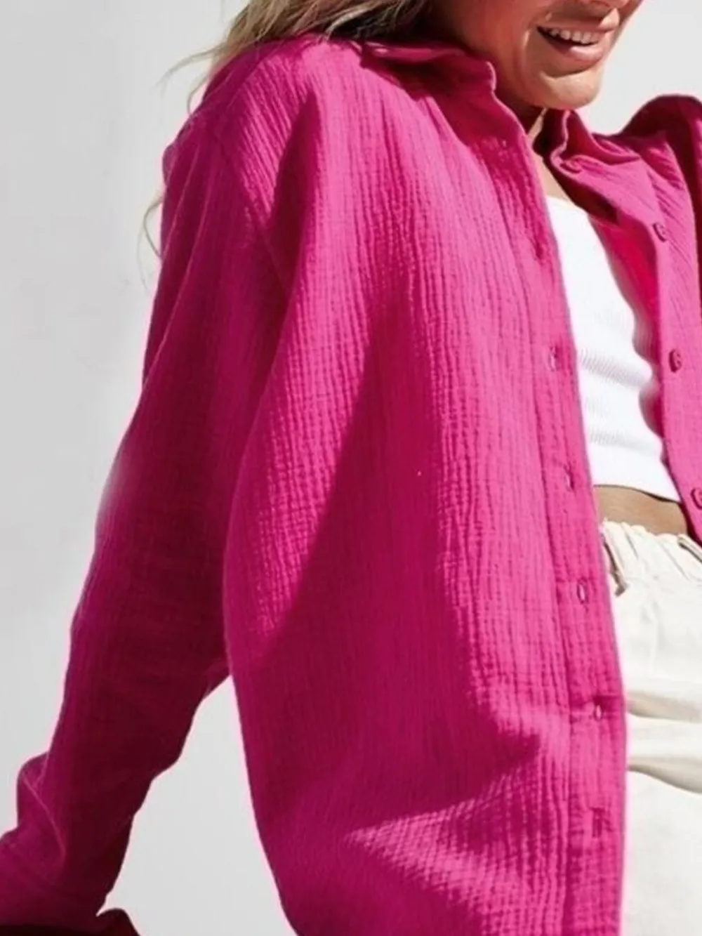 Button Up Long Sleeve Texture Shirt, image 5