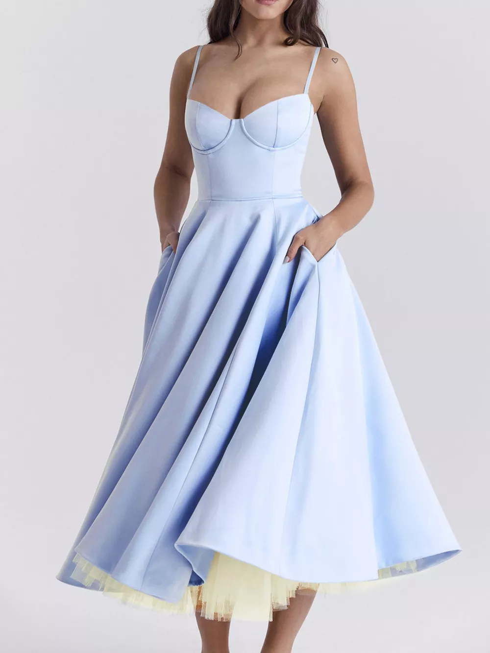 Sweetheart Neck A-Line Midi Dress, image 18