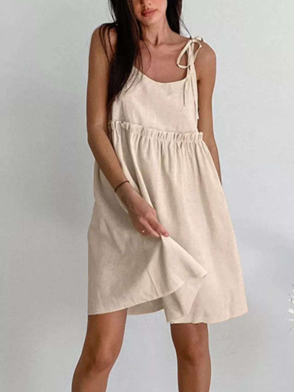 Frill Tie Shoulder Mini Dress, image 4