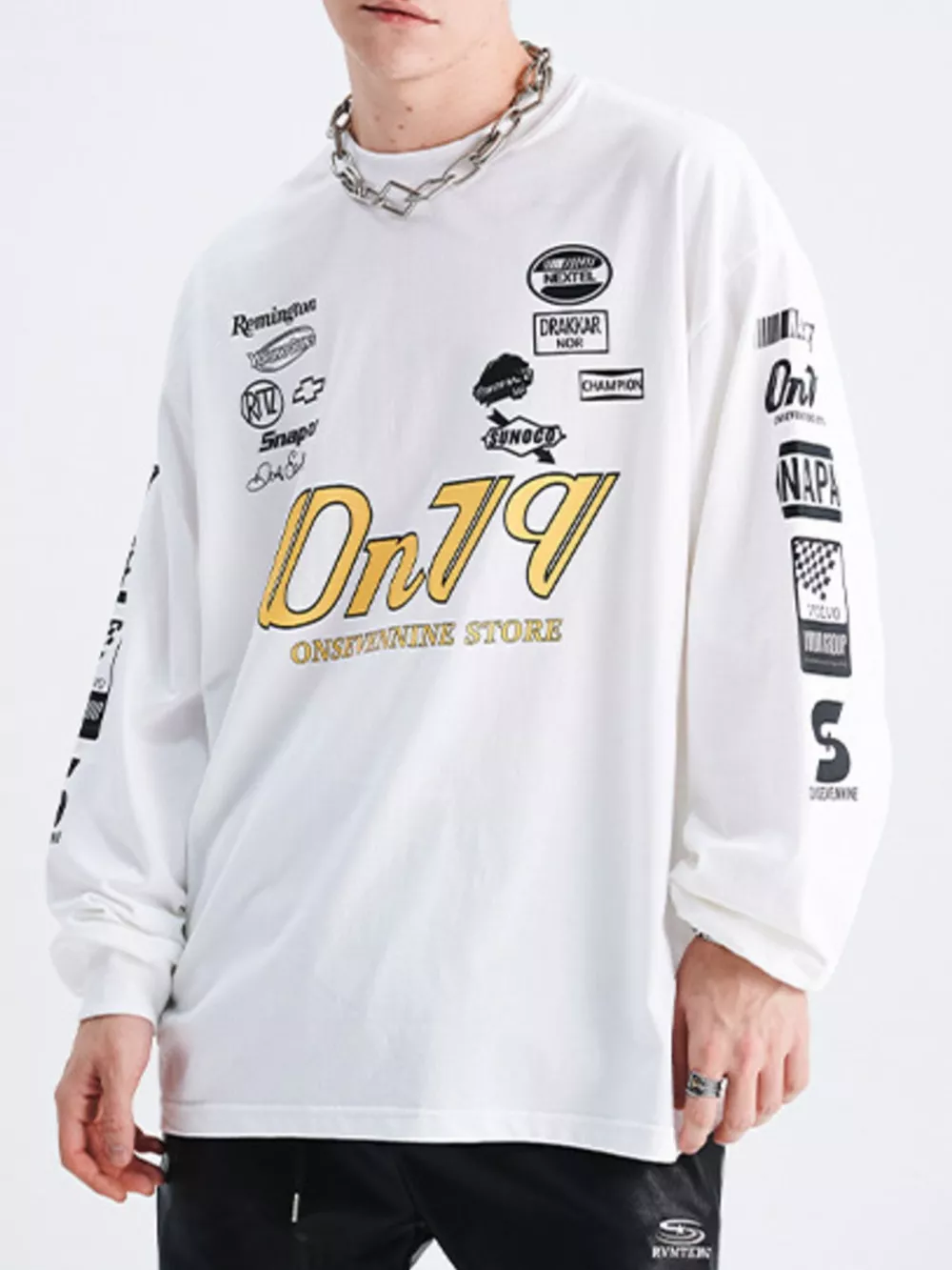 Men's Graphic Round Neck Long Sleeve T-Shirt, image 3