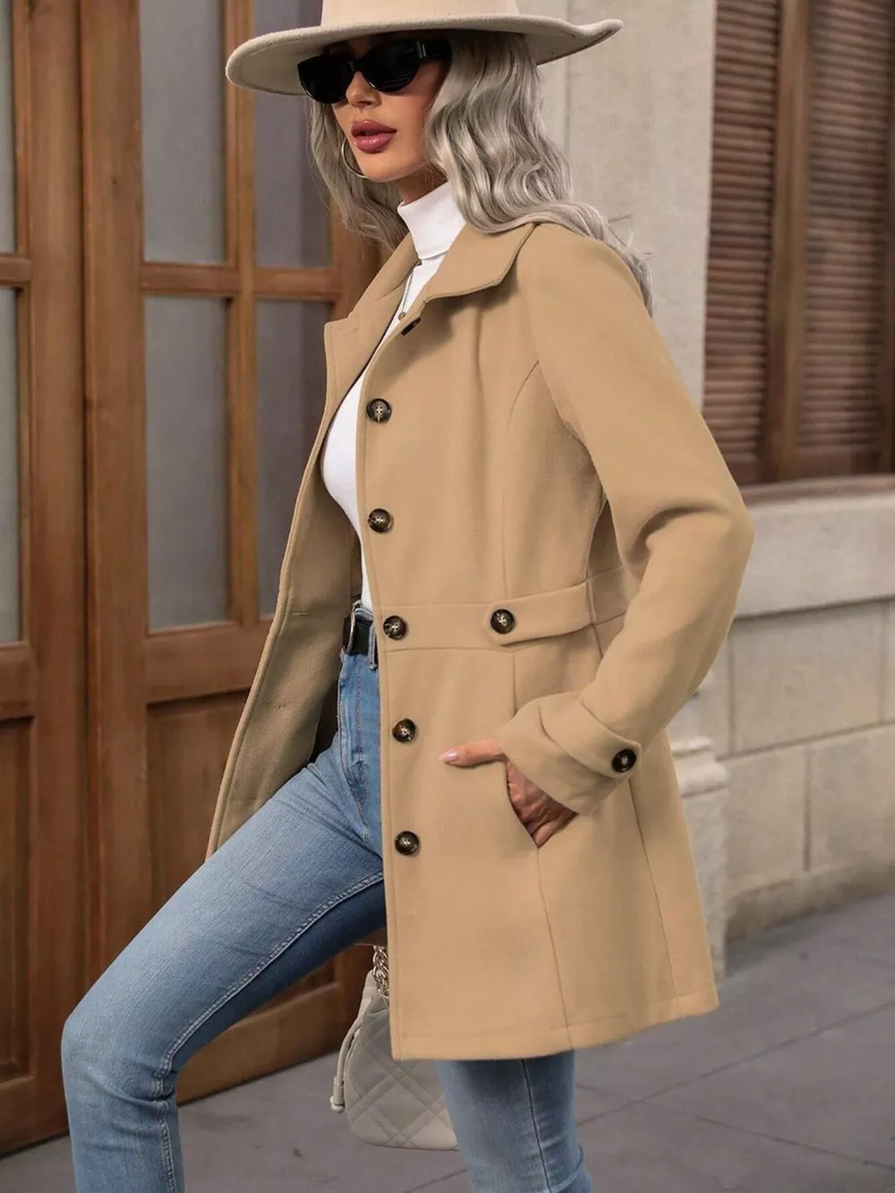 Button Up Long Sleeve Coat, image 13