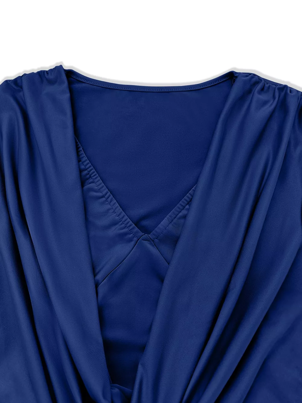 Draped V-Neck Long Sleeve Bodycon Mini Dress, image 12