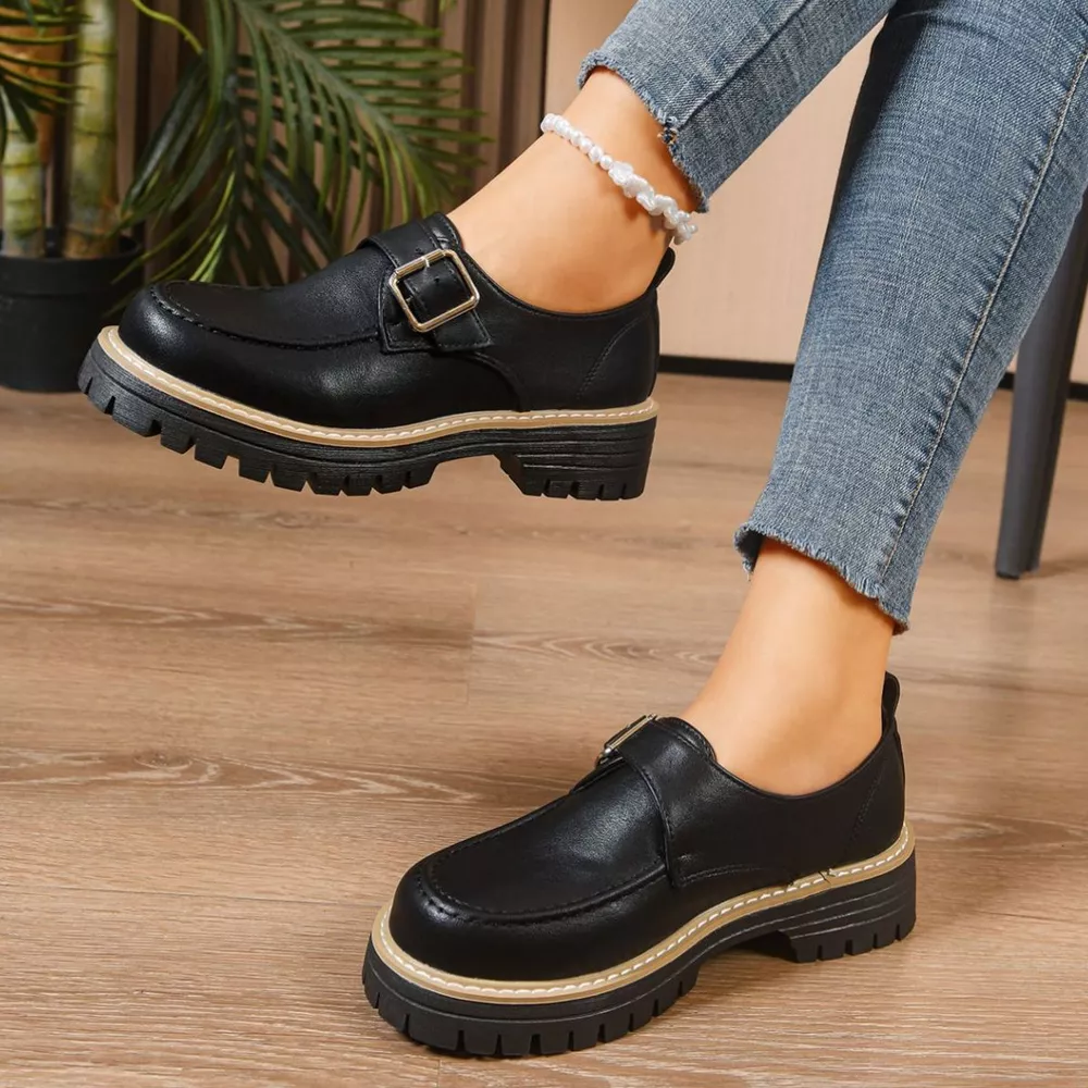 Round Toe Buckle Loafers, image 8