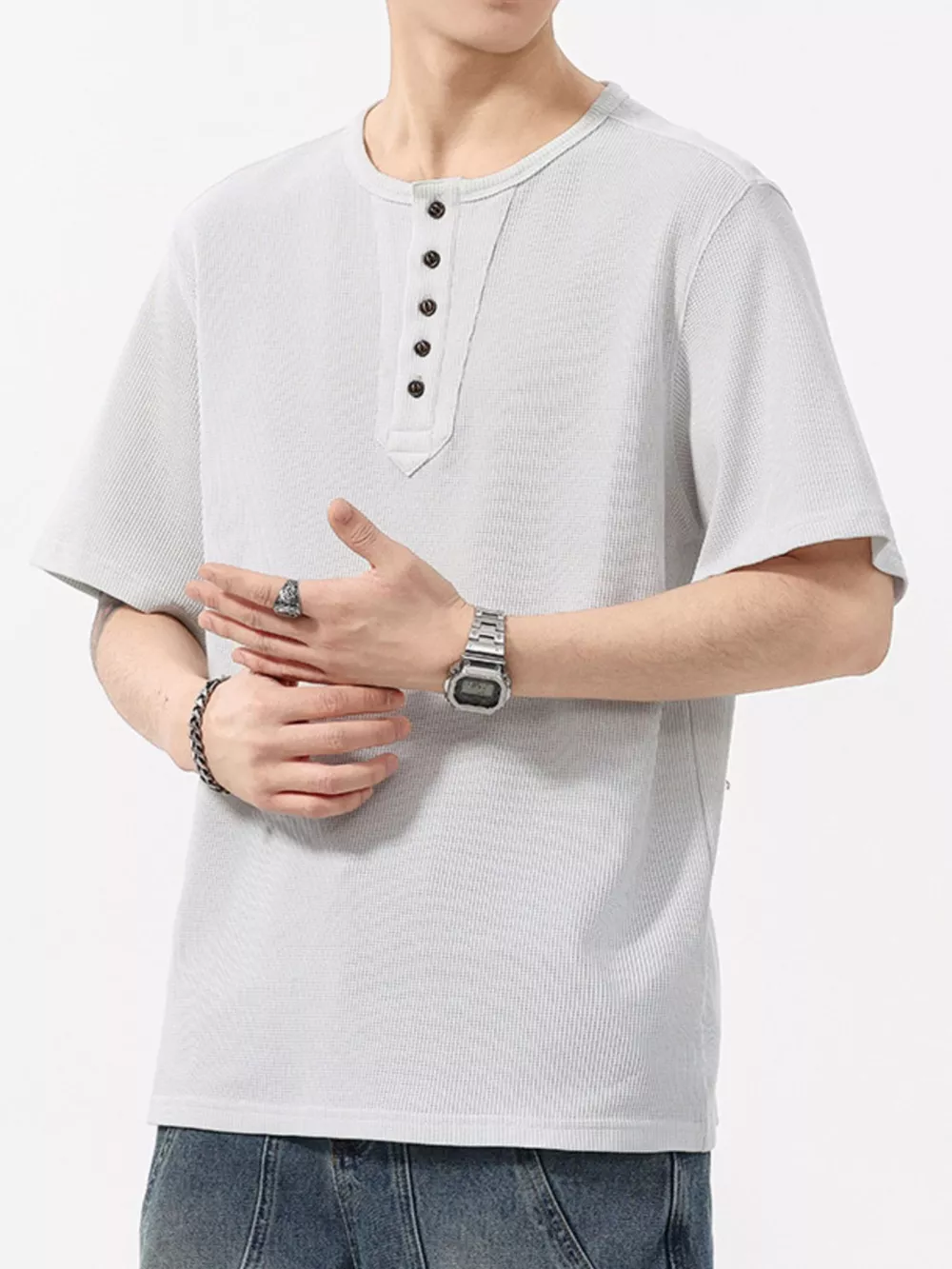Men's Plus Size Round Neck Short Sleeve T-Shirt, image 6