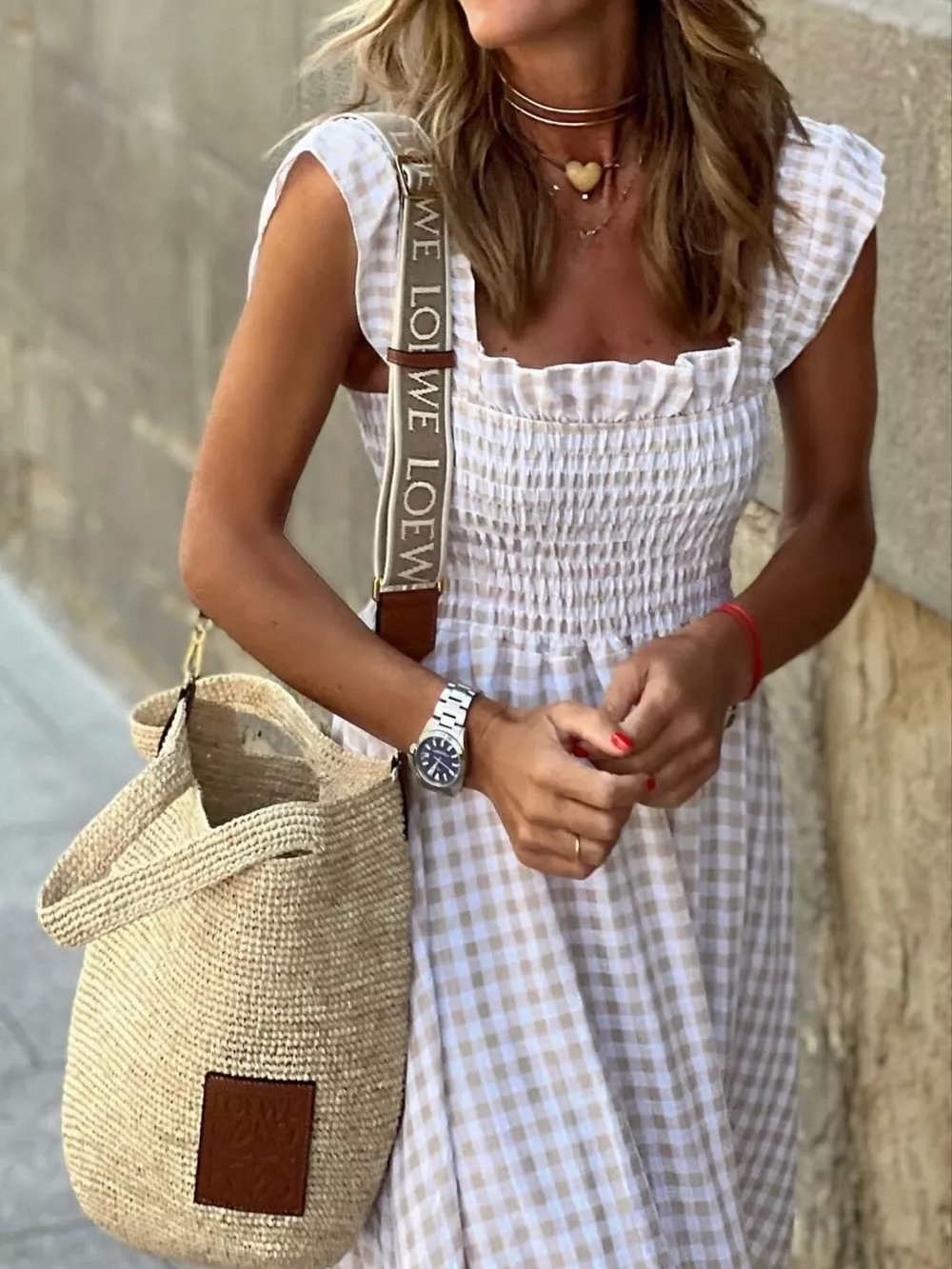 Plaid Ruffle Sleeve Maxi Dress, image 6