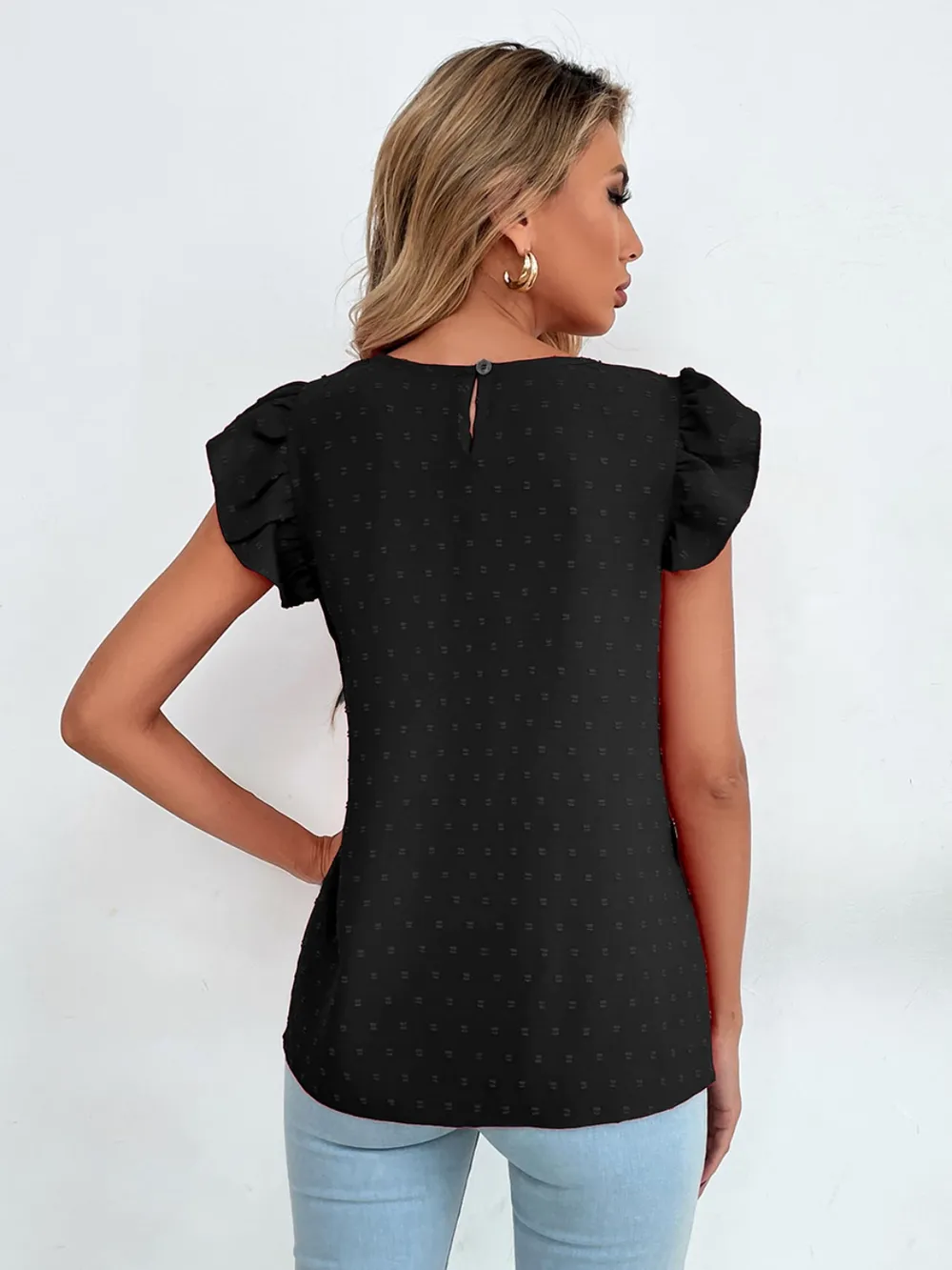 Swiss Dot Cap Sleeve Blouse, image 7