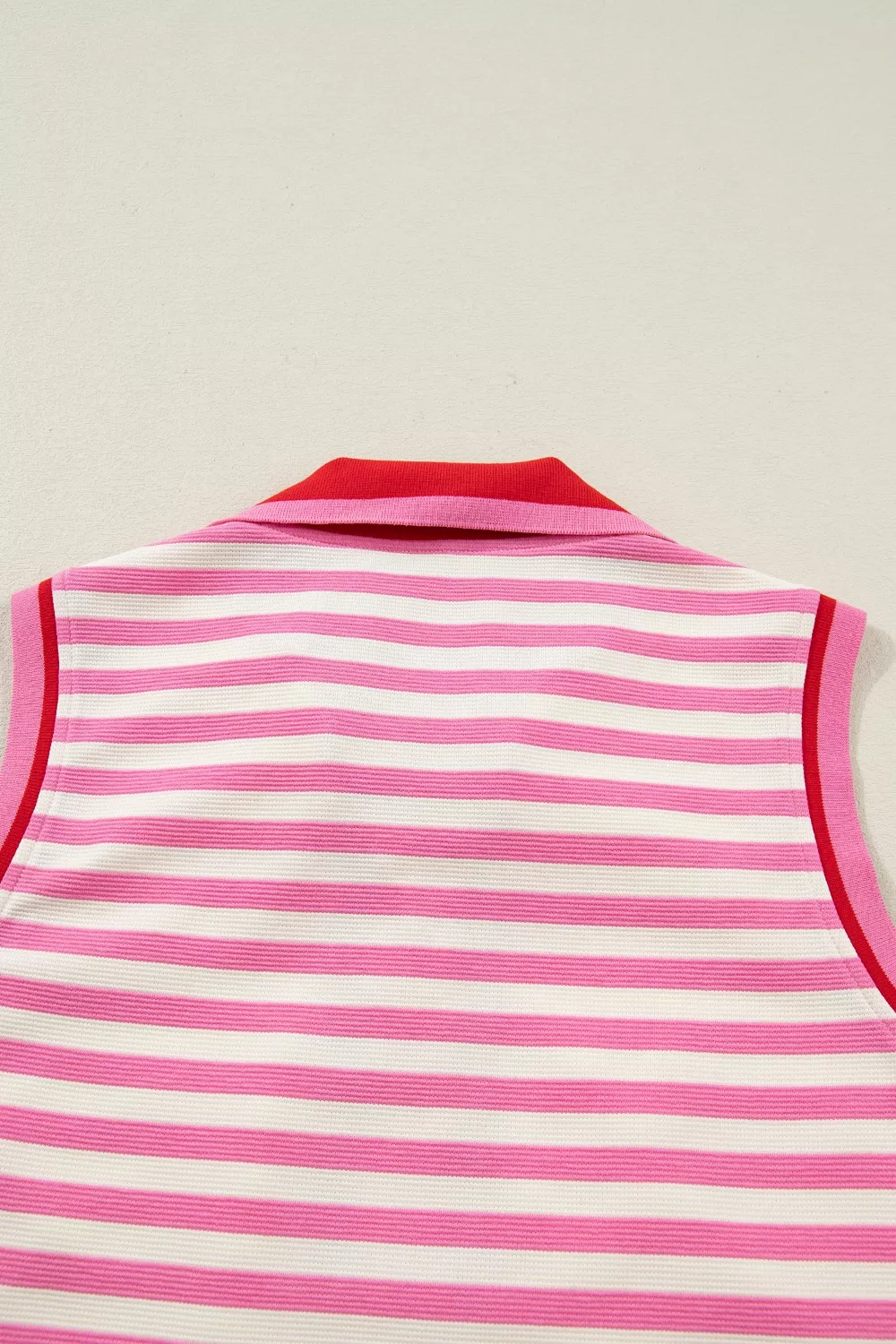 Half Zip Striped Sleeveless Top and Skirt Set, image 6