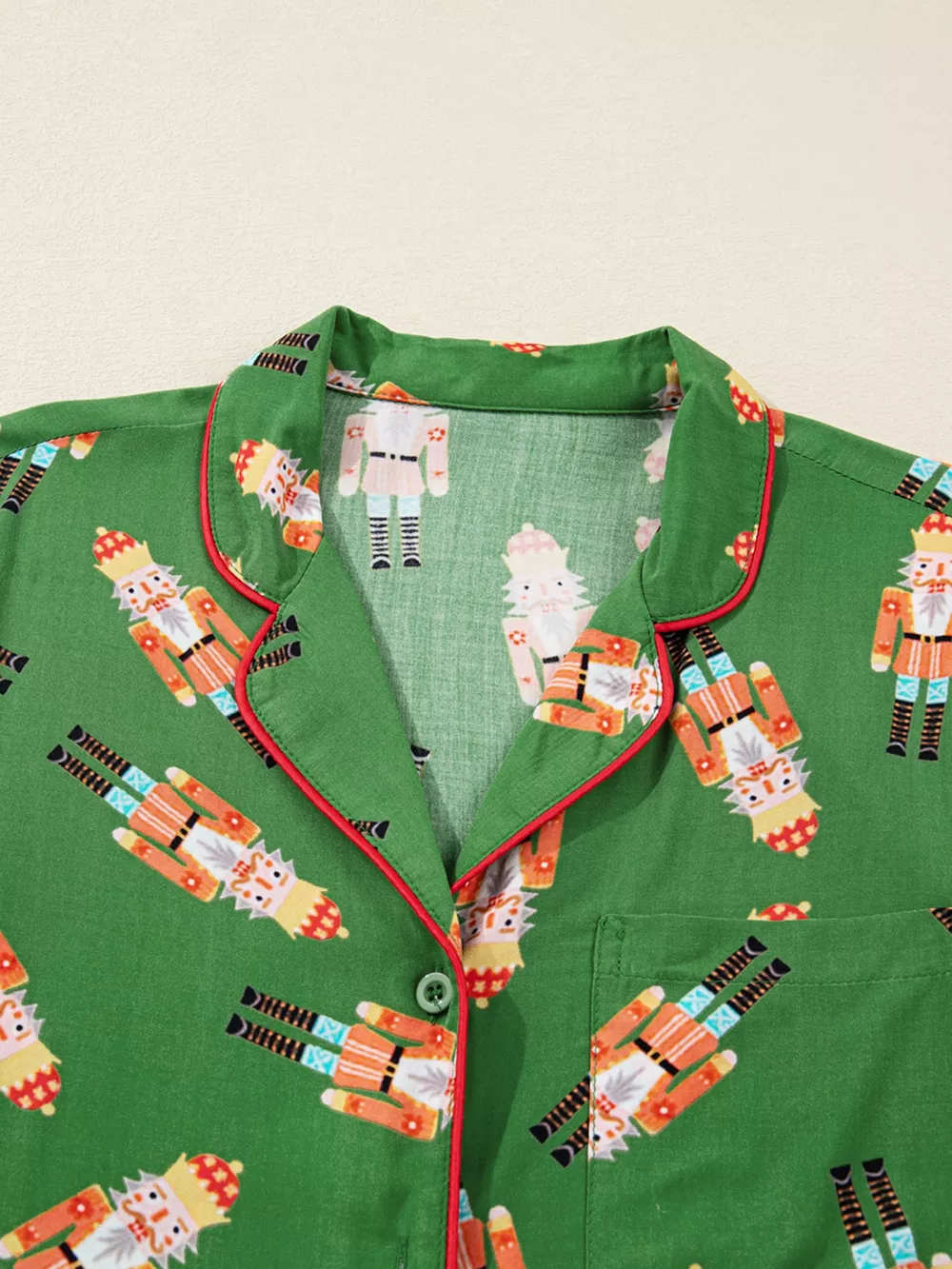 Christmas Nutcracker Button Up Top and Shorts Lounge Set, image 5