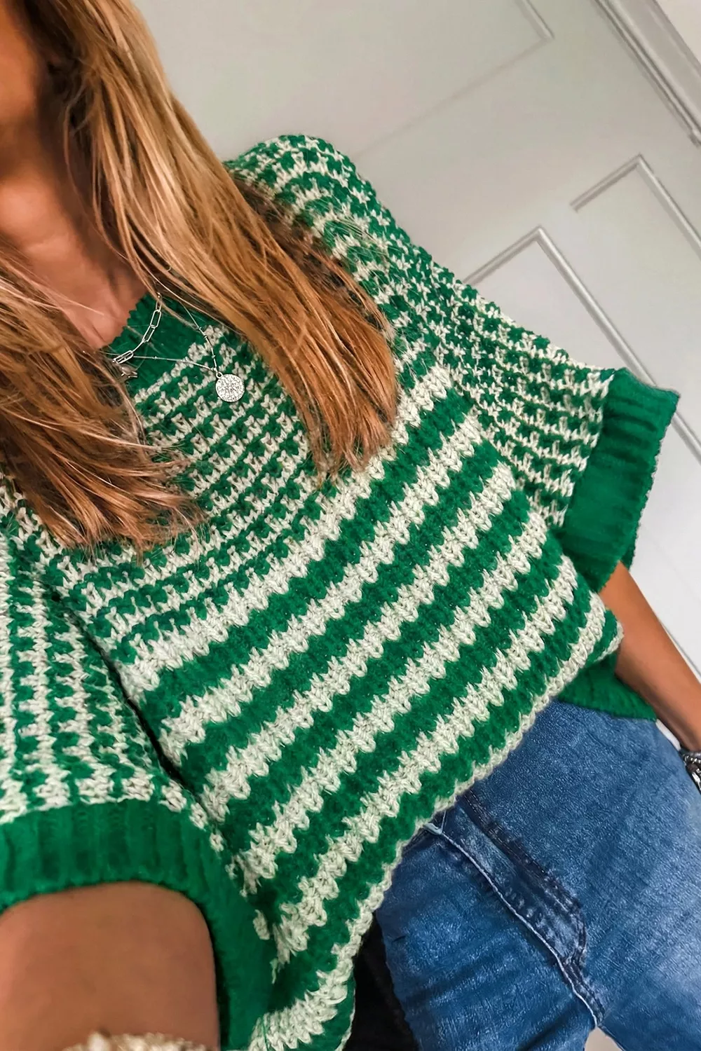 Striped Textured Knit Sweater, image 2