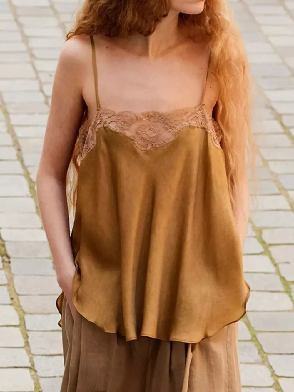 Lace Trim Flowy Cami Top, image 2