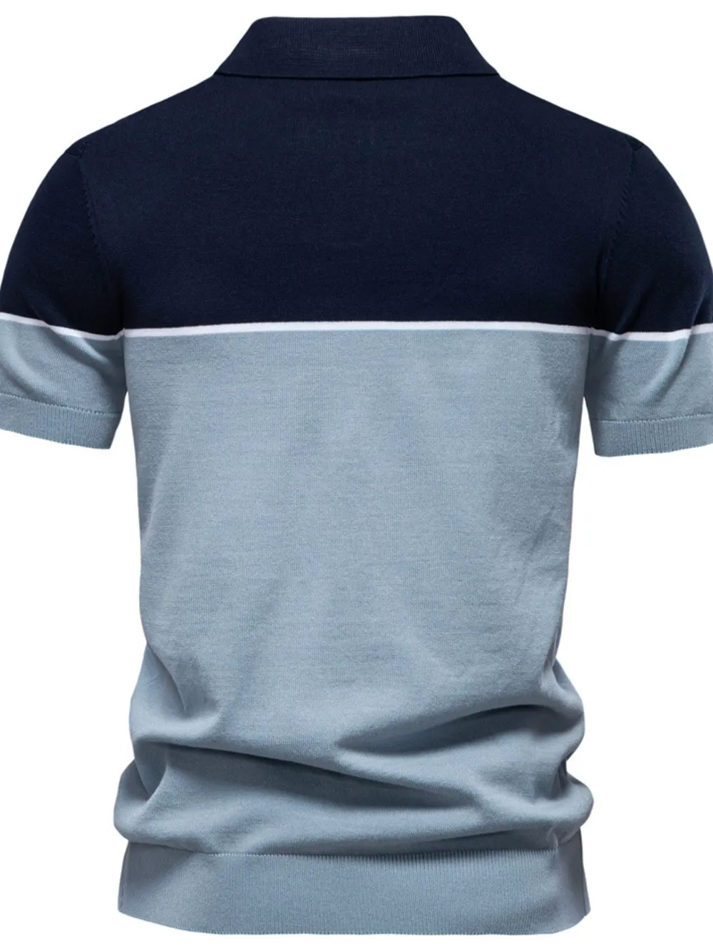 Men's Color Block Short Sleeve Knit Polo Shirt, image 2
