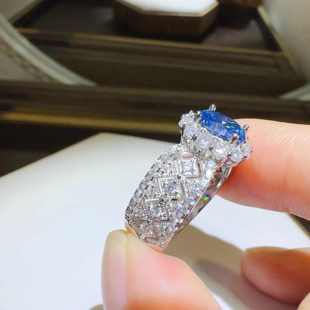 1 Carat Moissanite Zircon 925 Sterling Silver Ring, image 3
