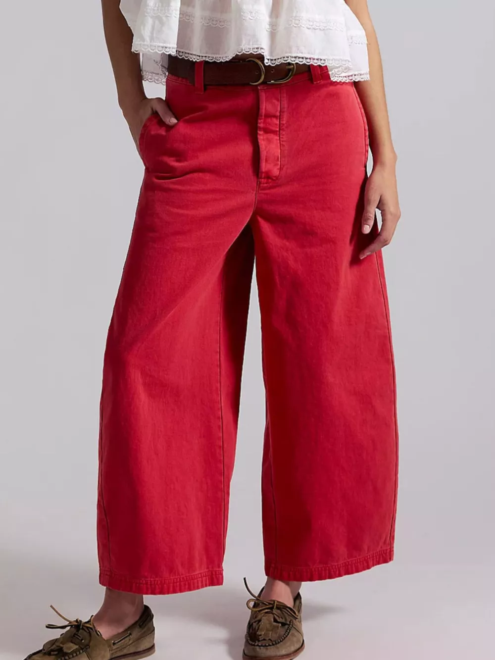 Christmas Outfit Wide-Leg Cropped Jeans, image 2