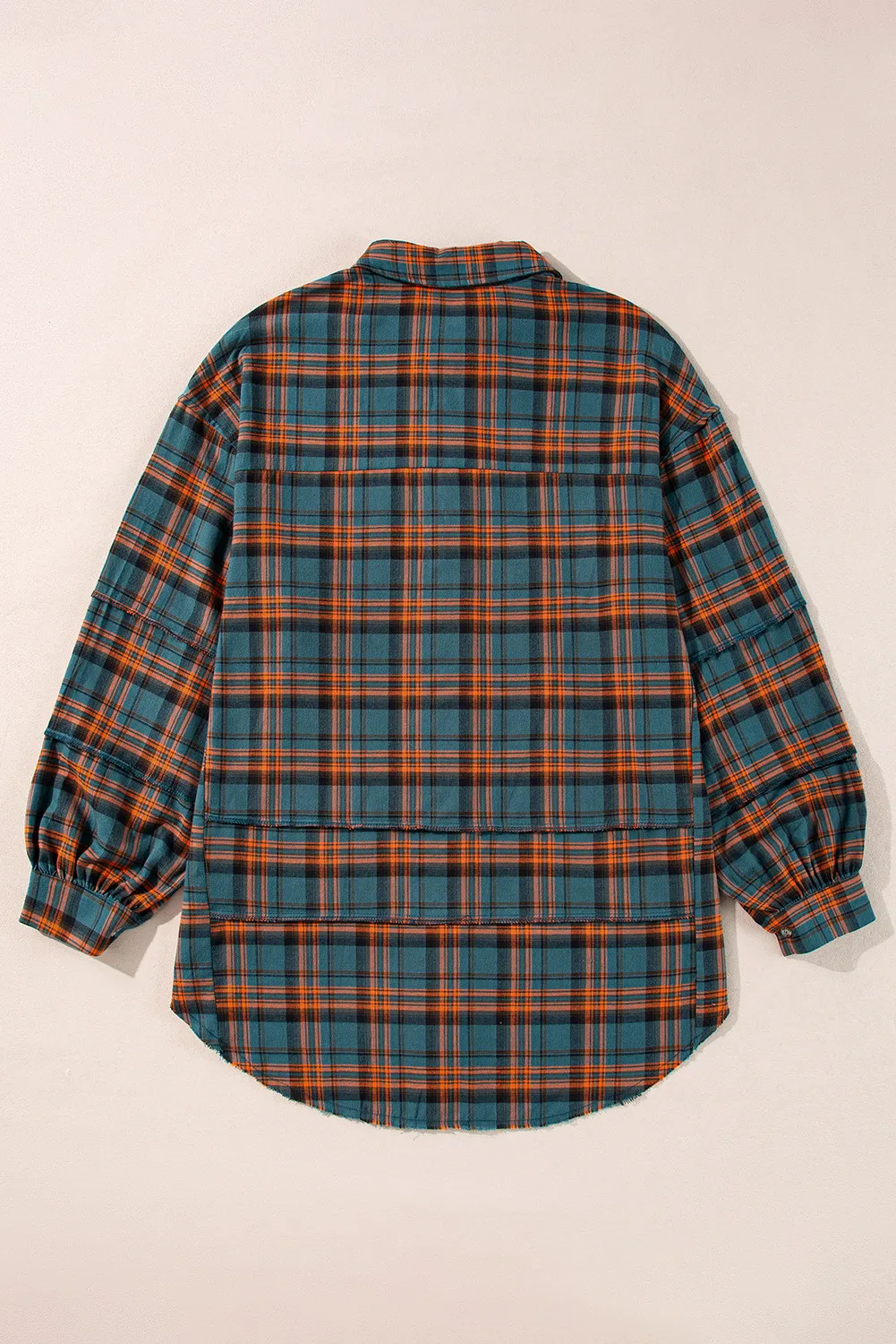 Plaid Collared Neck Long Sleeve Shirt, image 5