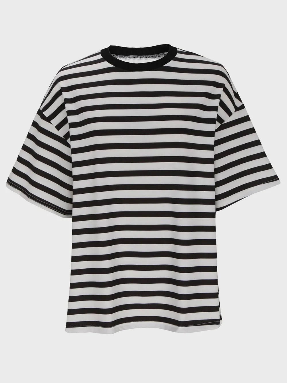 Striped Round Neck Half Sleeve T-Shirt, image 5