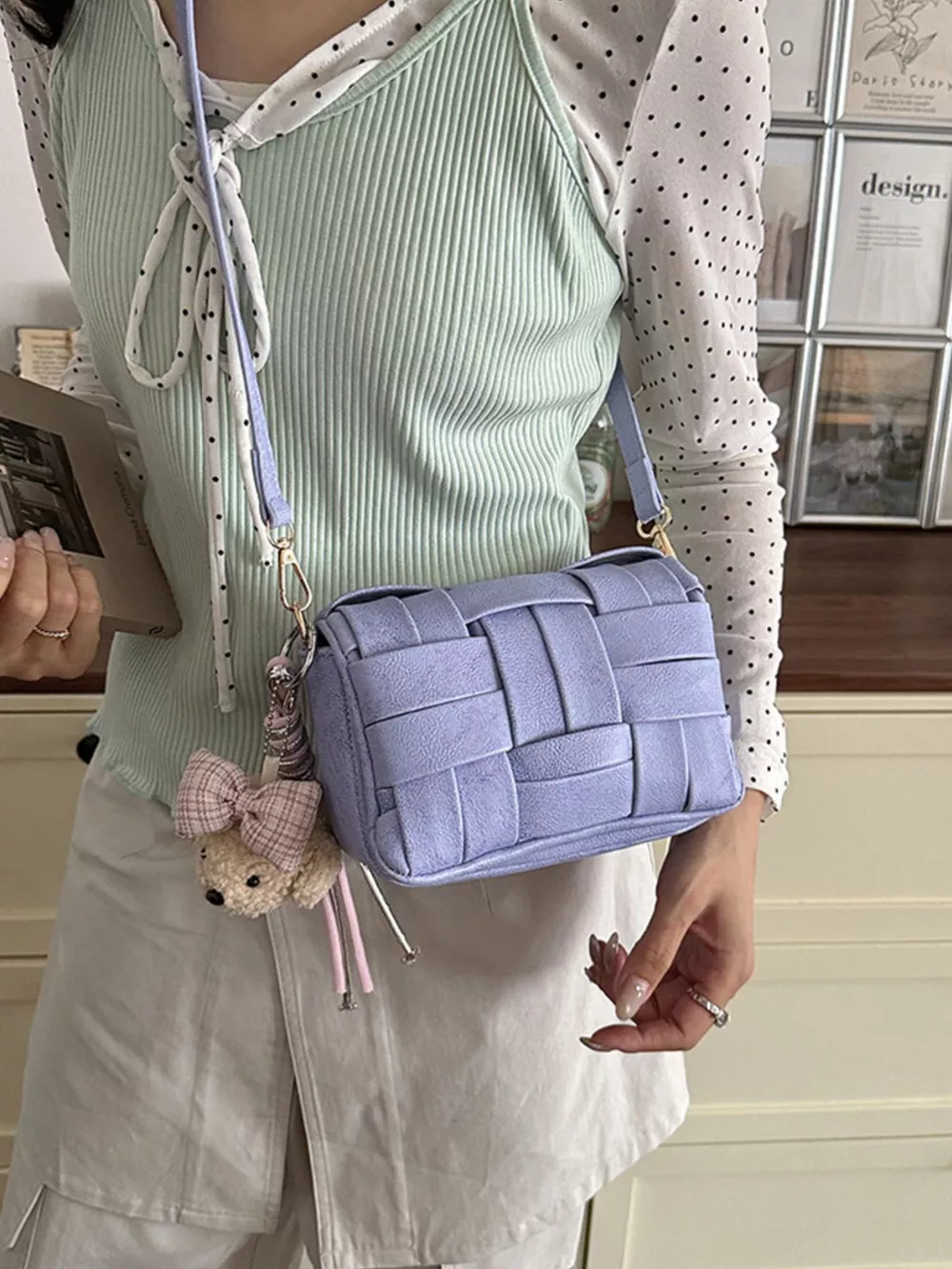 Woven Texture Crossbody Bag, image 3