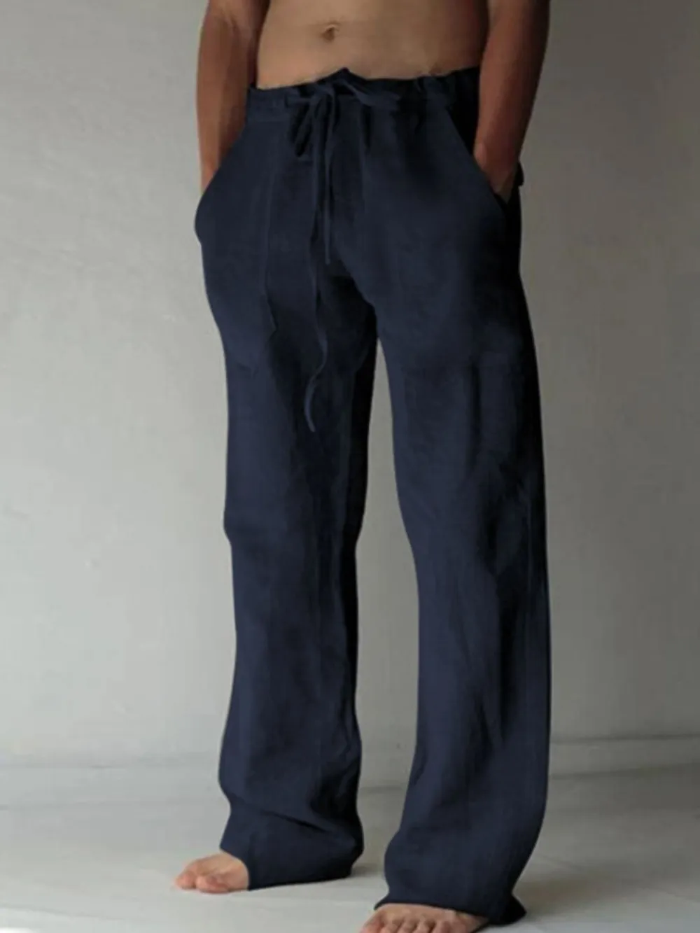 Men's Plus Size Drawstring Loose Fit Pants, image 3