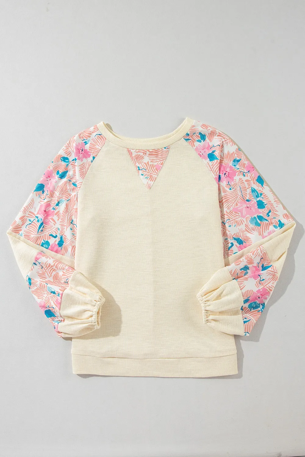 Printed Round Neck Balloon Sleeve Sweatshirt, image 9