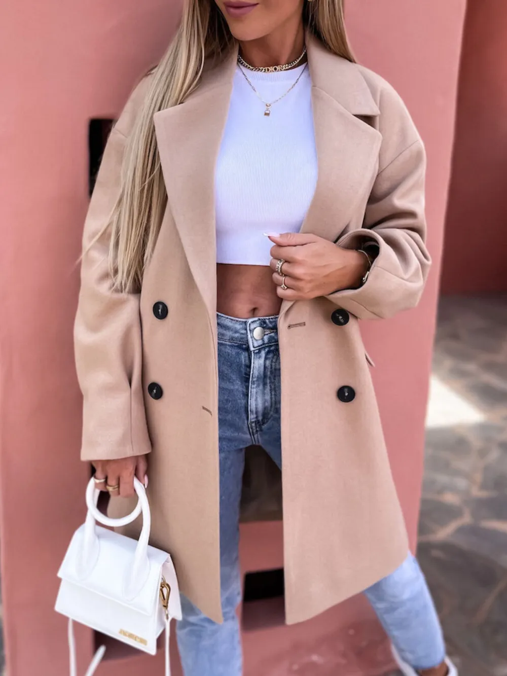 Full Size Double-Breasted Wool Coat Plus Size, image 9