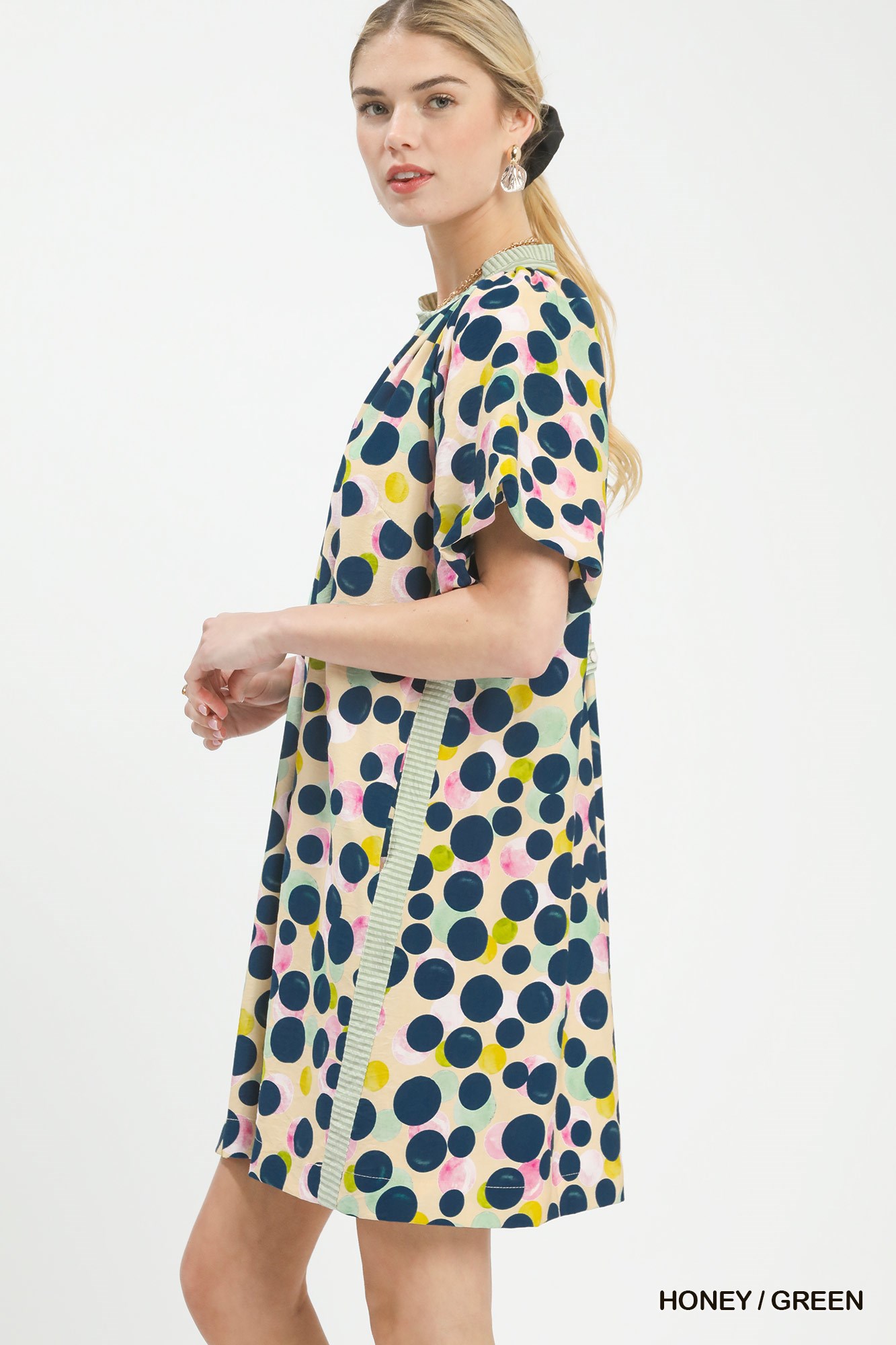 Polka Dot Print Tunic Dress, image 2