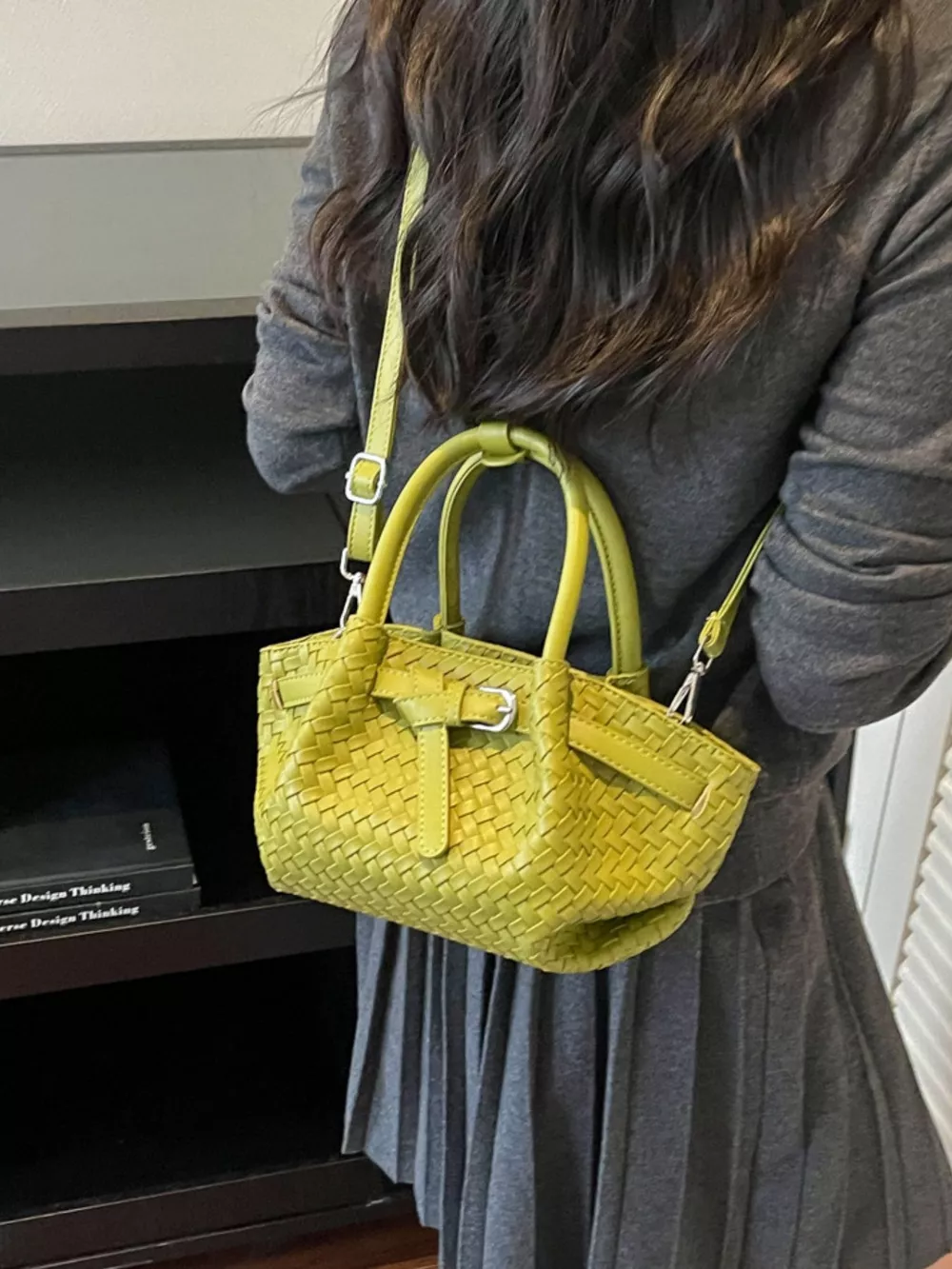 Woven Leather Crossbody Bag, image 2
