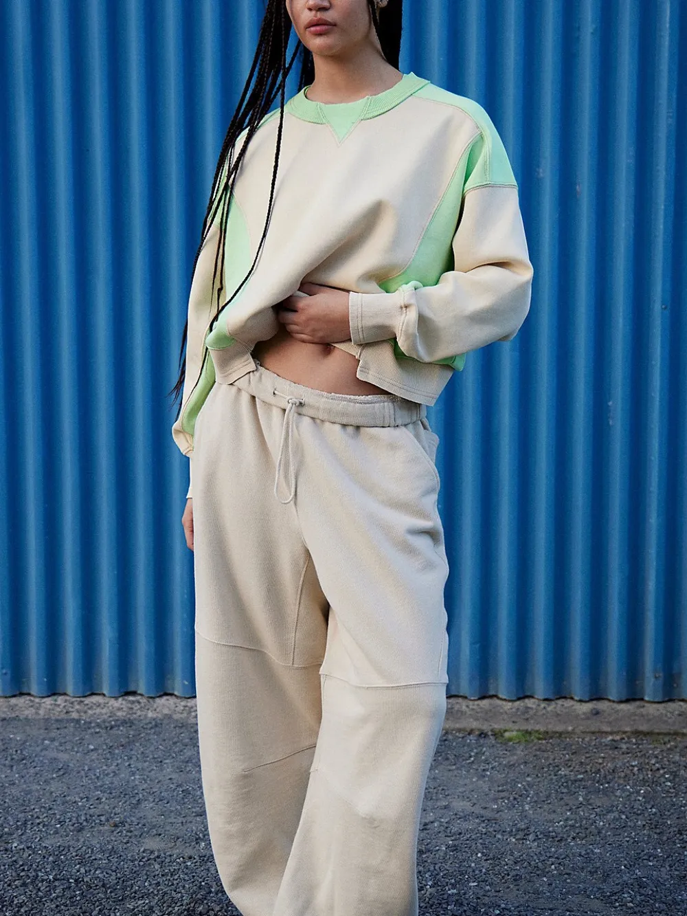 Contrast Round Neck Long Sleeve Sweatshirt, image 6