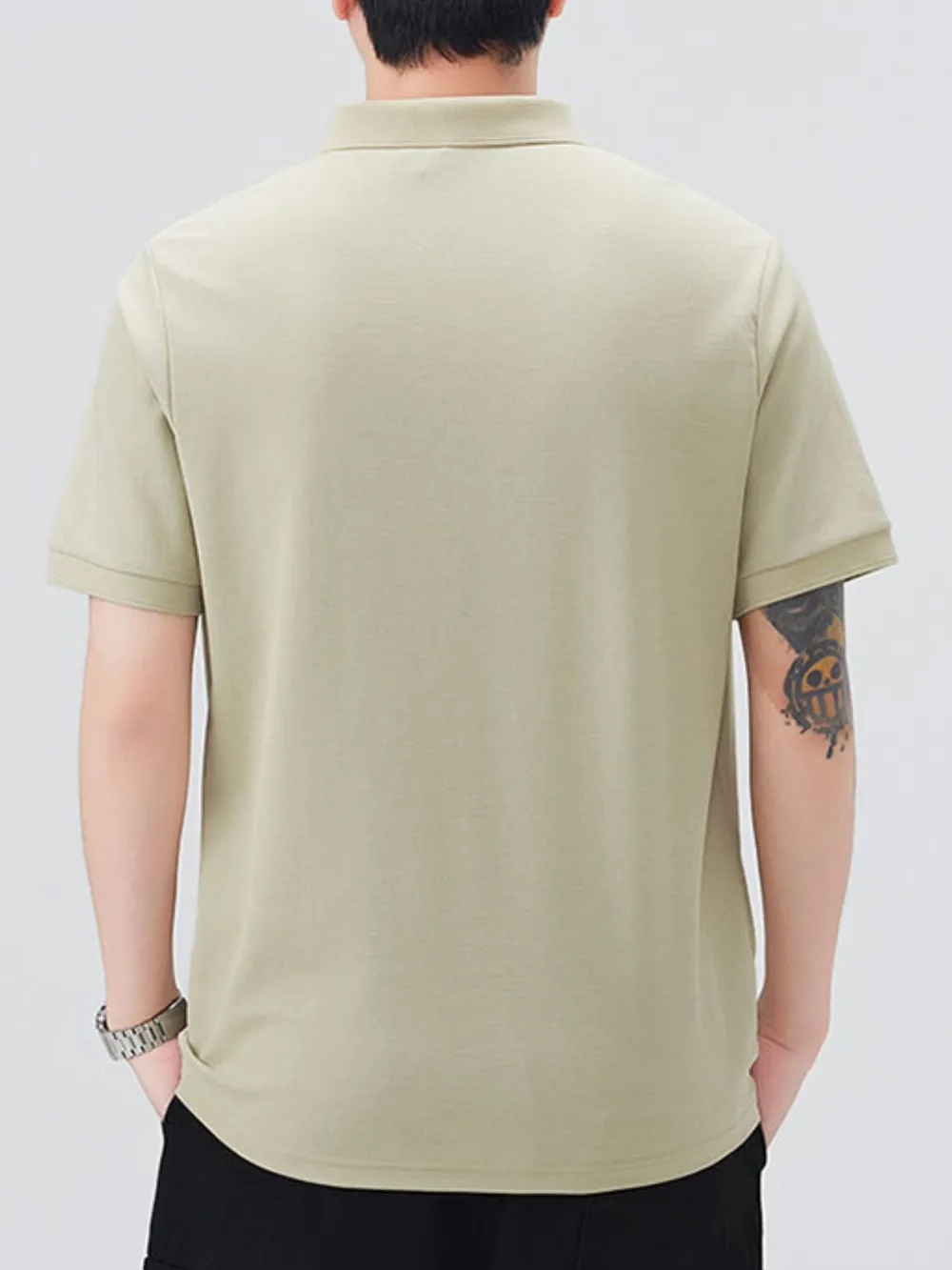 Men's Plus Size Button Detail Short Sleeve Polo, image 7