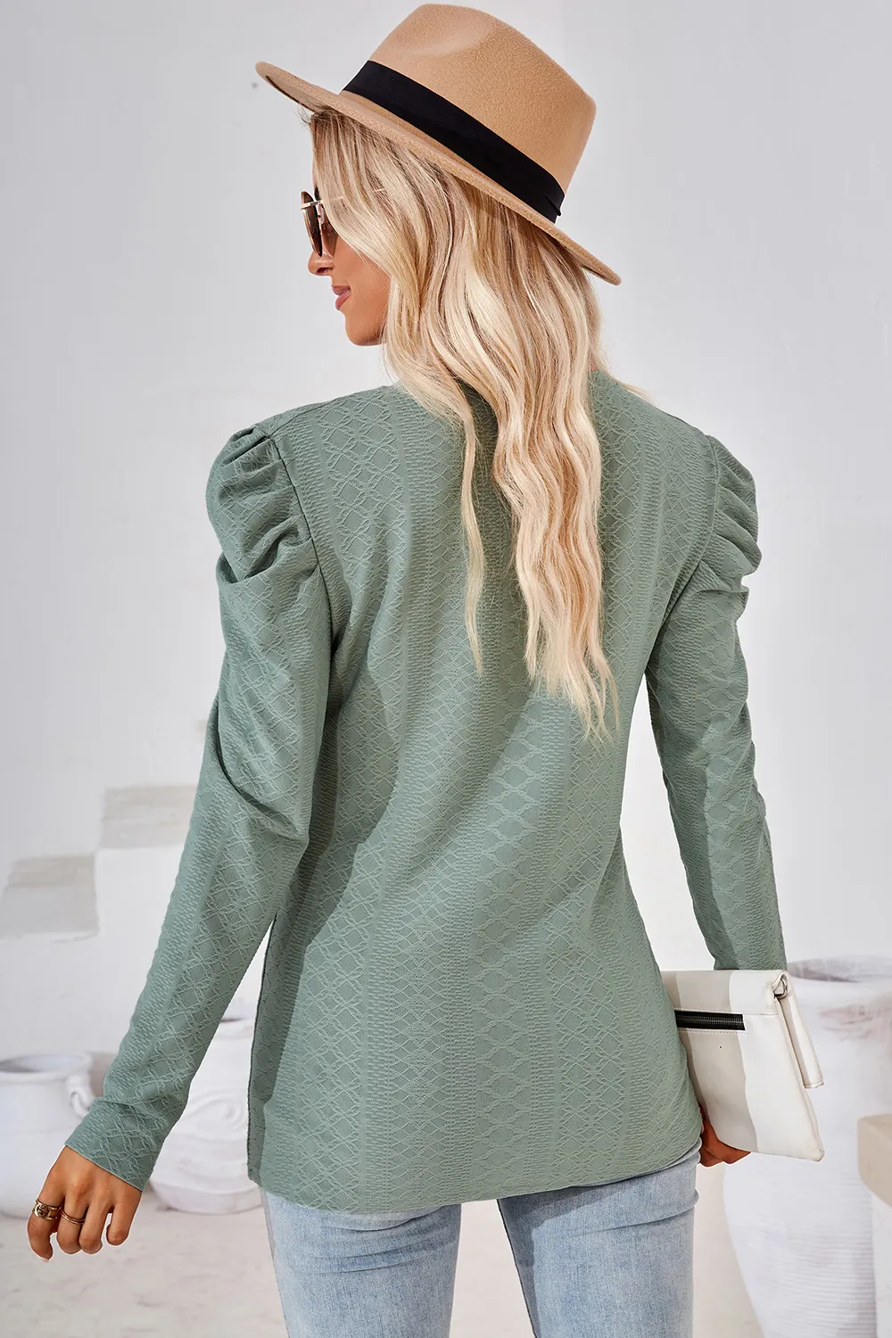 Round Neck Puff Sleeve Blouse, image 21