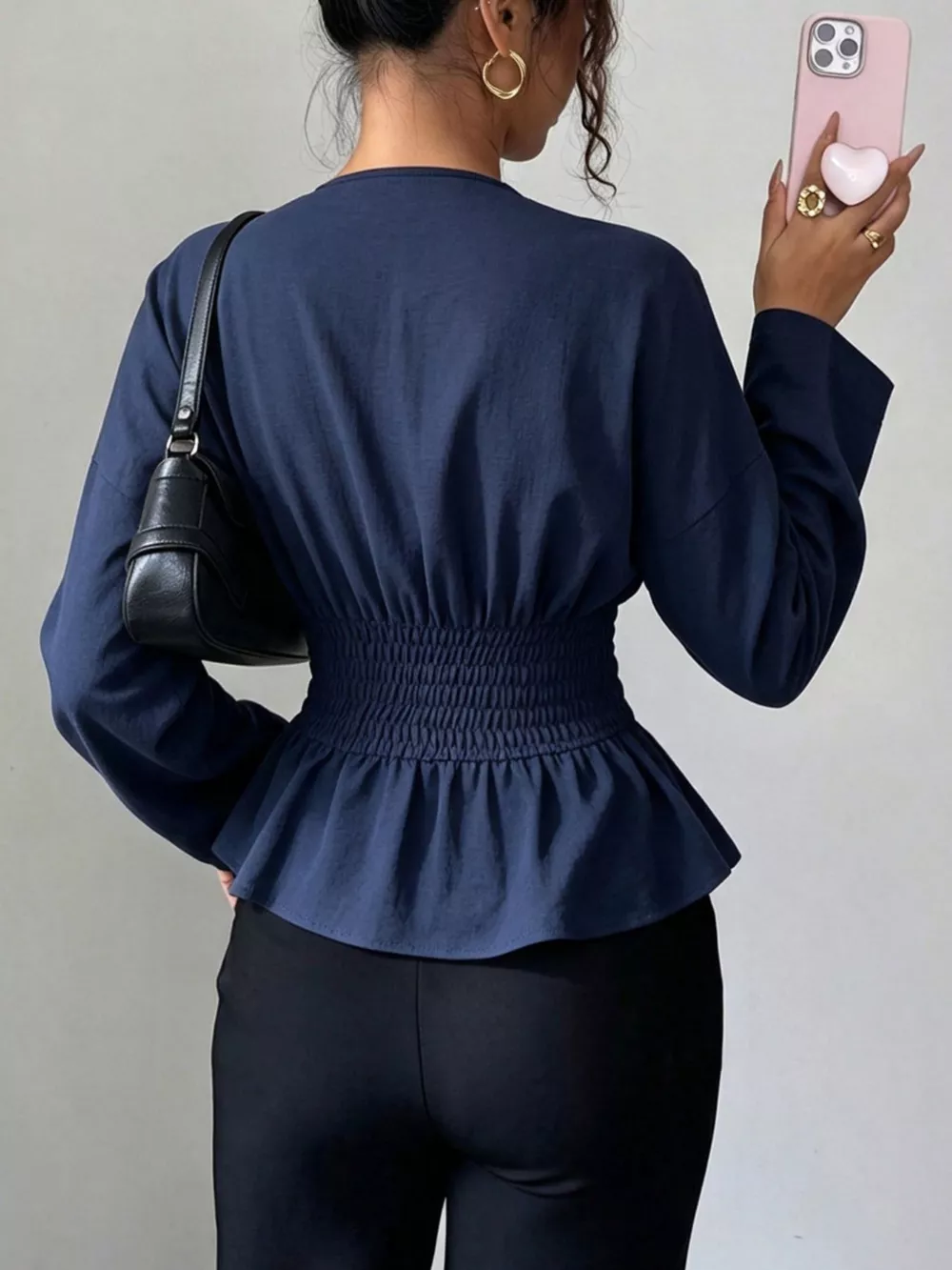 Surplice Long Sleeve Wrap Blouse, image 5