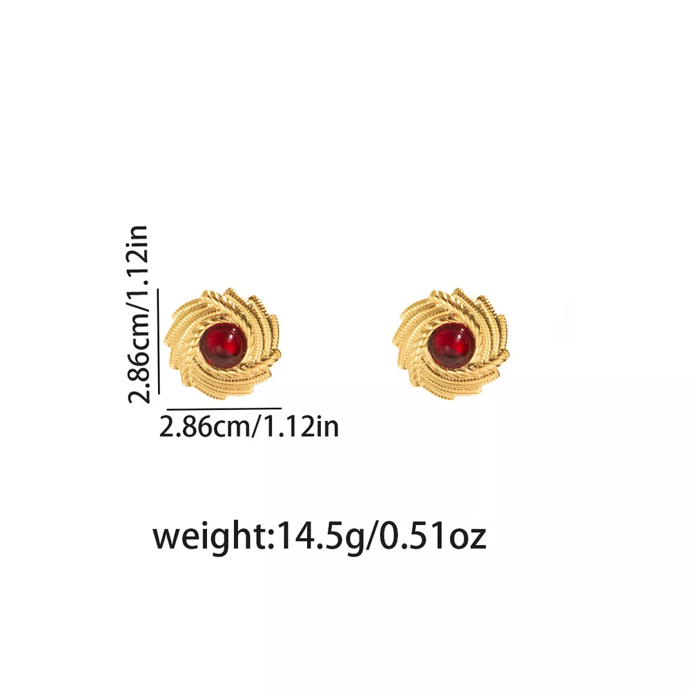 18K Gold-Plated Spiral Statement Earrings, image 6