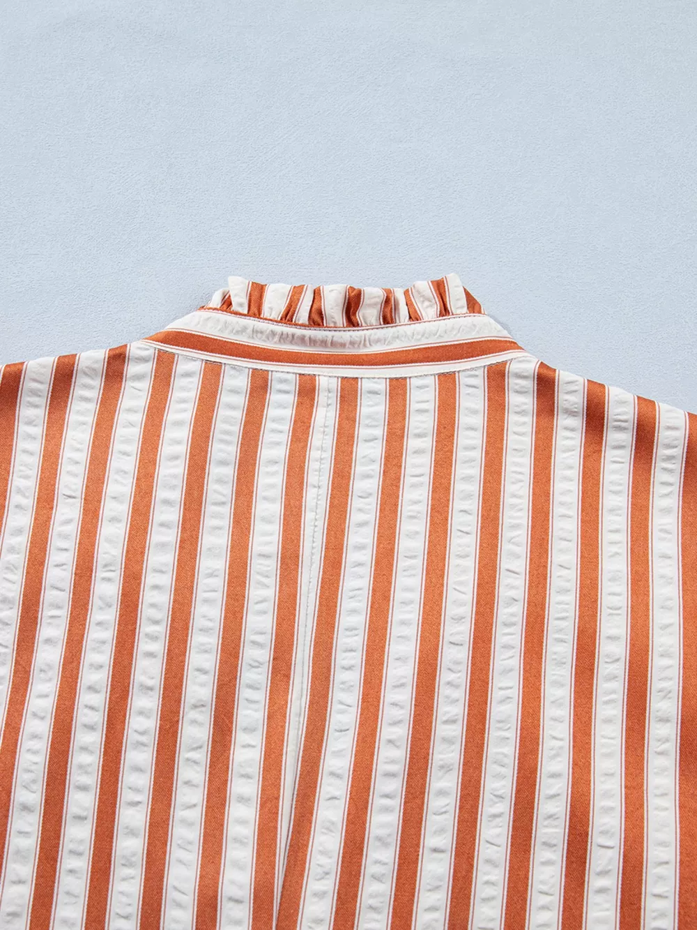 Stripe Pinched V Neck Turn-up Cuffs Shift Mini Dress, image 13