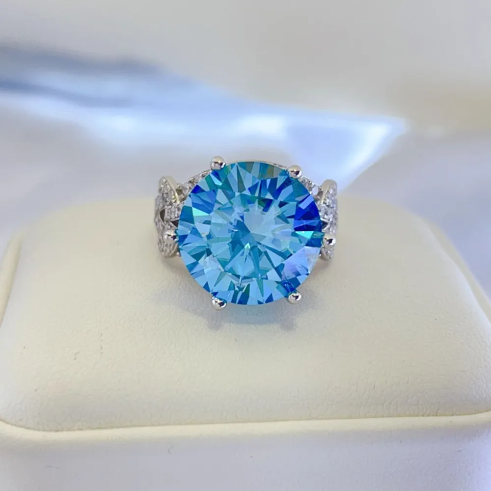 10 Carat Moissanite 925 Sterling Silver Ring, image 5