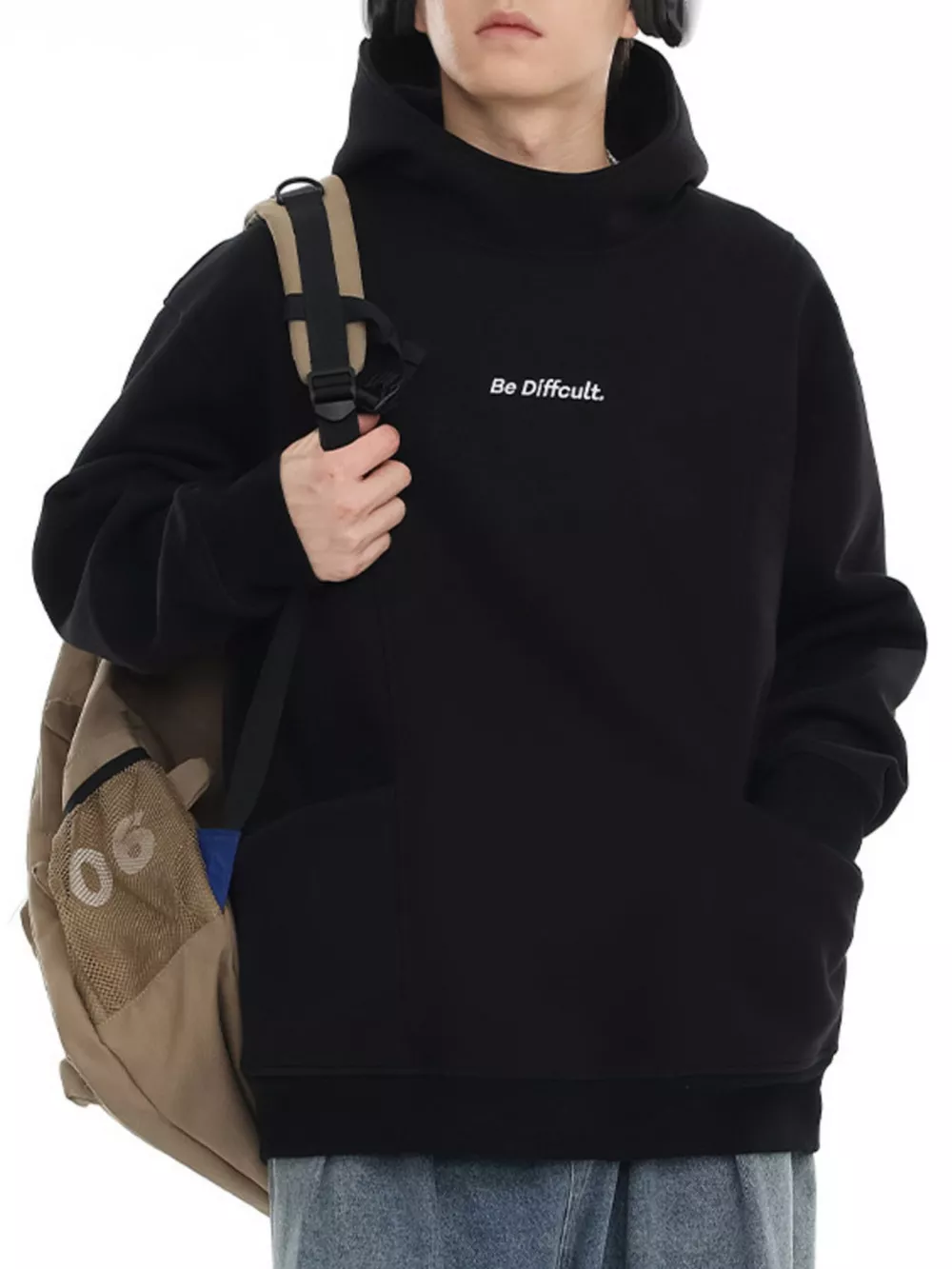 Men's Plus Size Letter Long Sleeve Hoodie, image 2
