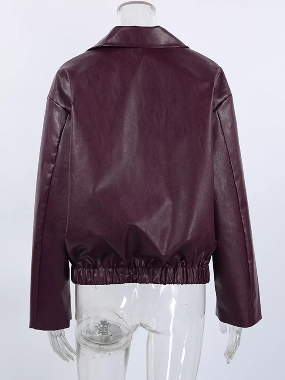 Faux Leather Zip Up Jacket, image 15