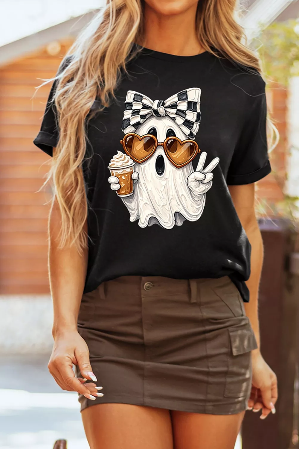 Full Size Halloween Ghost Graphic Short Sleeve T-Shirt Plus Size, image 4