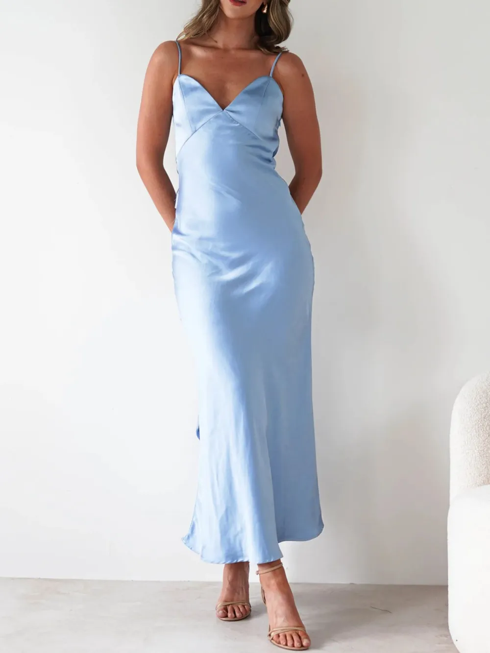Satin Backless Cami Dress