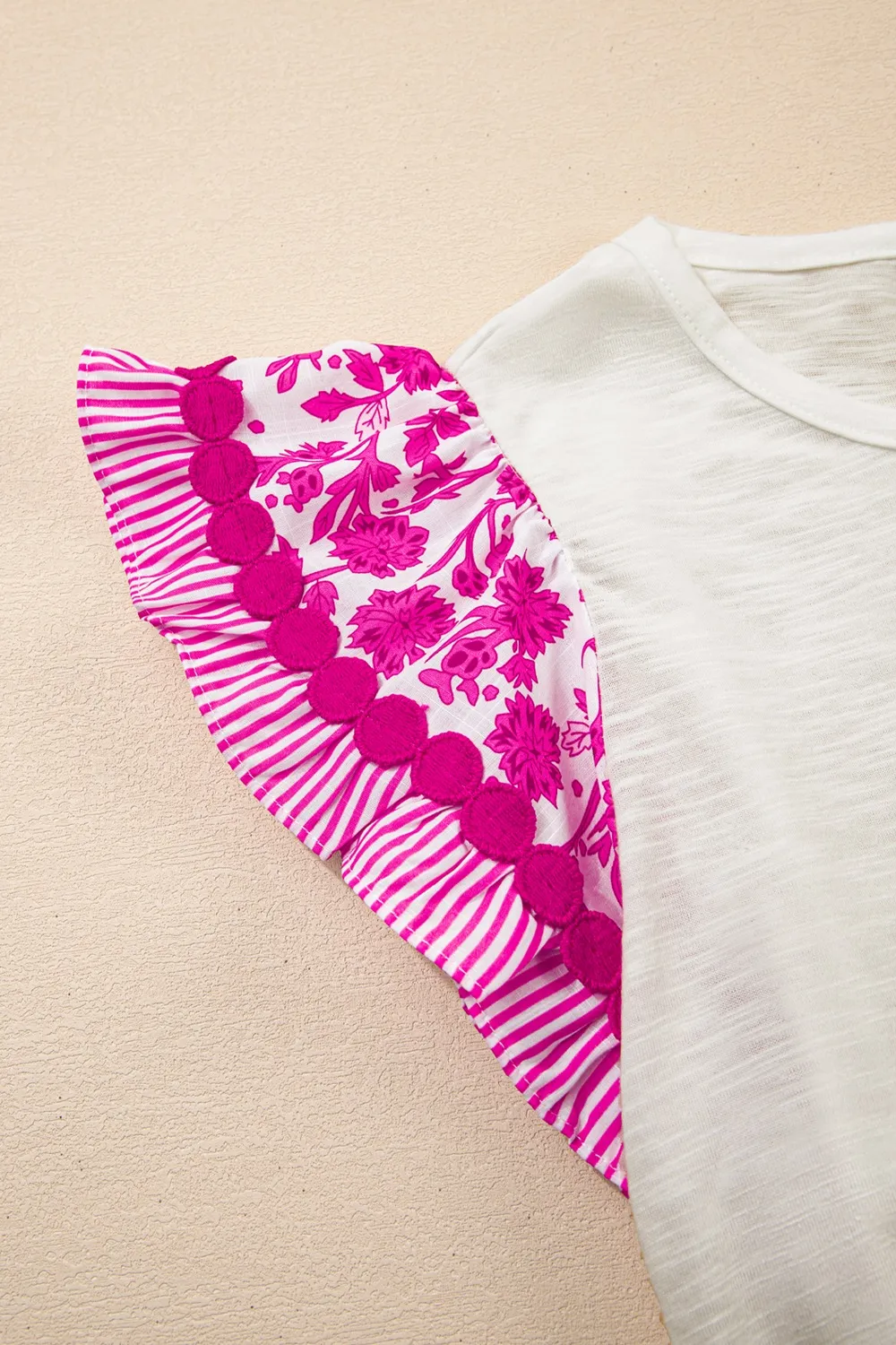 Ruffled Round Neck Cap Sleeve Blouse, image 5